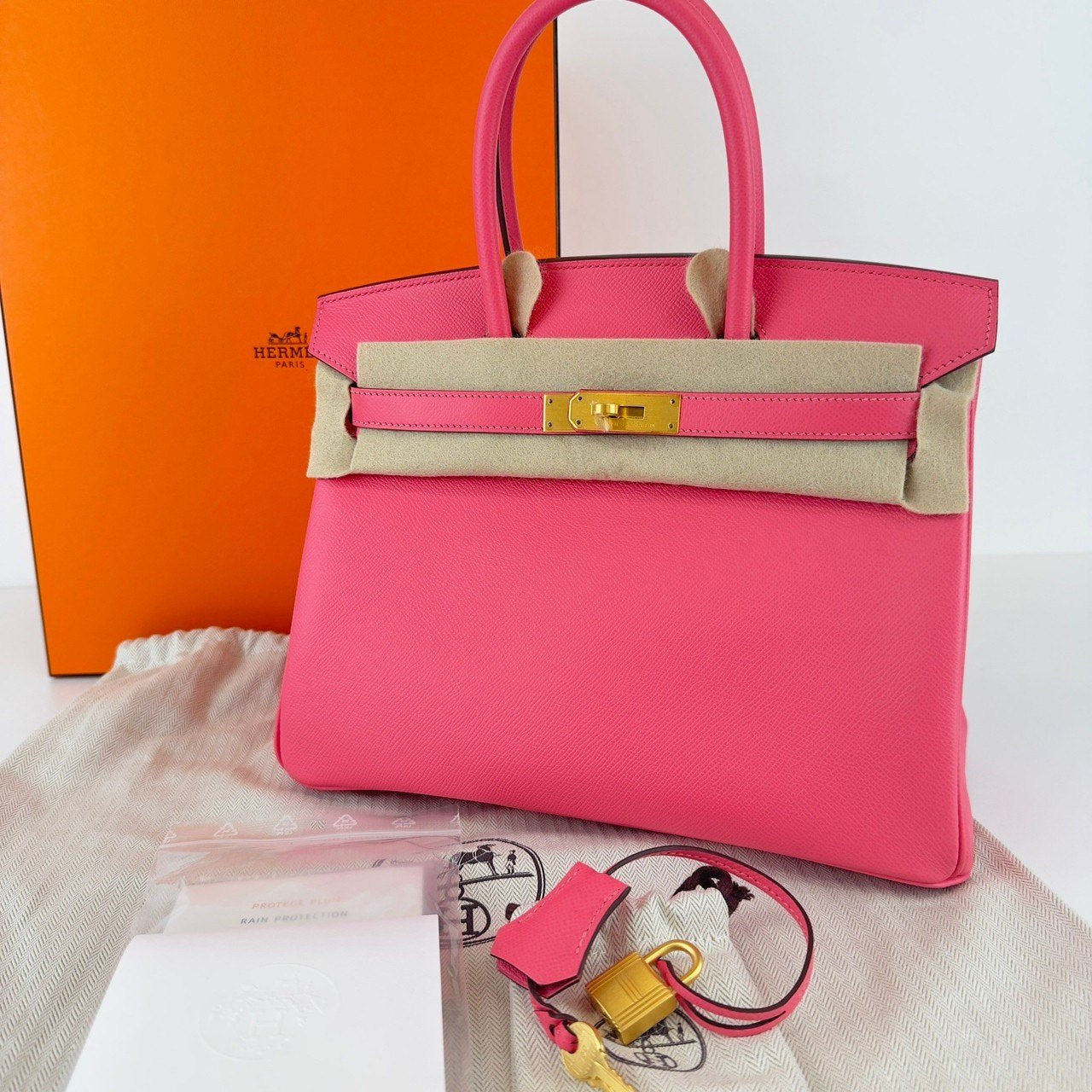 Birkin30 バーキン30 Rose azalee ローズアザレ BGHW ブラッシュゴールド金具 D刻 Epsom エプソン