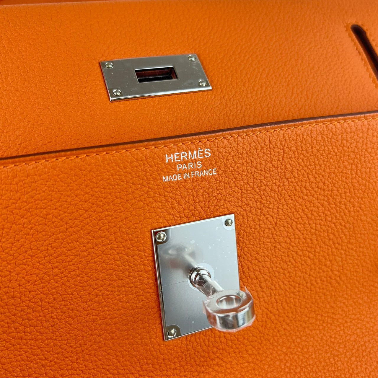 Kelly42 maxi ケリー42 マキシ Orange オレンジ PHW シルバー金具 Togo トゴ シルバー金具 Stamp-W W刻印