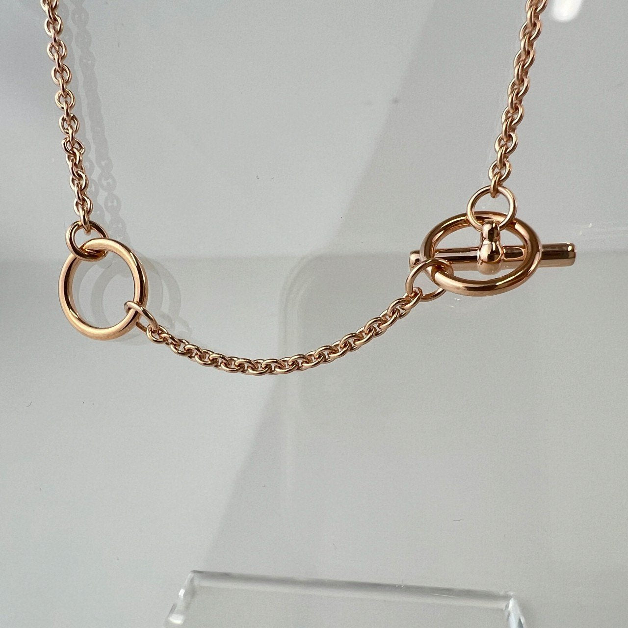 Hermès エルメス Mini Maillon pendant ミニ マイヨン ペンダント メタル Marron grace / Rosegold :マロングラッセ / ローズゴールド