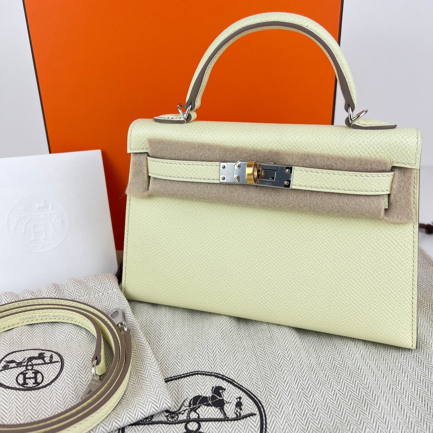 Mini kelly ミニケリー Jaune milton ジョーヌミルトン EHW エレクトラム金具 Epsom エプソン Stamp-W W刻印