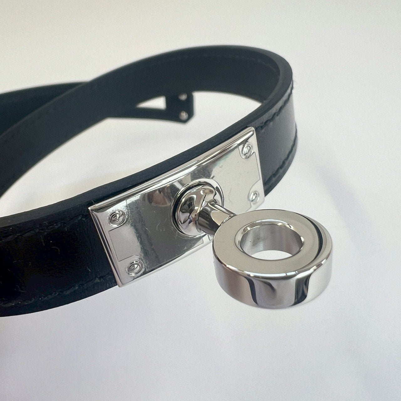 Kelly double bracelet レザーブレスレット ケリー T5 Black ブラック