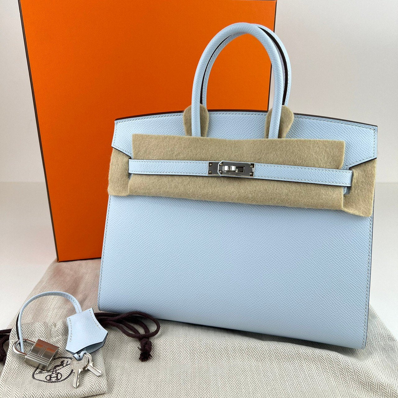 Birkin25 Sellier バーキン25セリエ Blue brume ブルーブリュム PHW シルバー金具 Y刻 Epsom エプソン