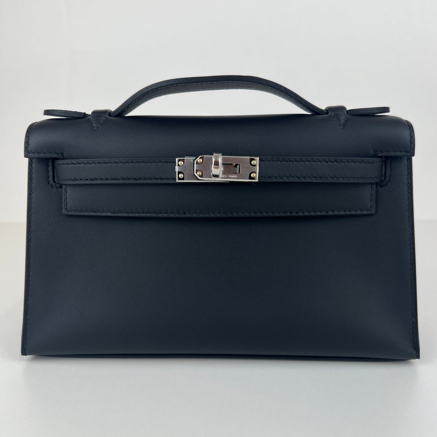 Pochette kelly ポシェットケリー Black ブラック Swift スイフト PHW シルバー金具 Stamp-K K刻印