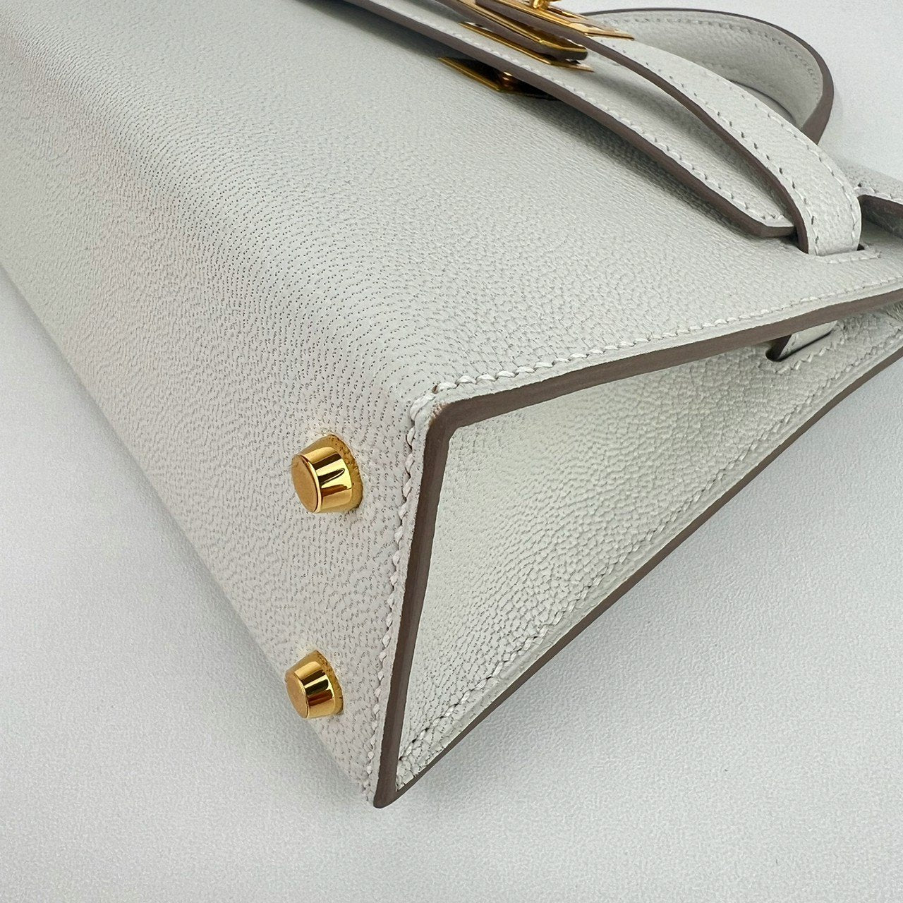 Mini kelly ミニケリー Mushroom マッシュルーム Chevre シェーブル GHW ゴールド金具 Stamp-U U刻印