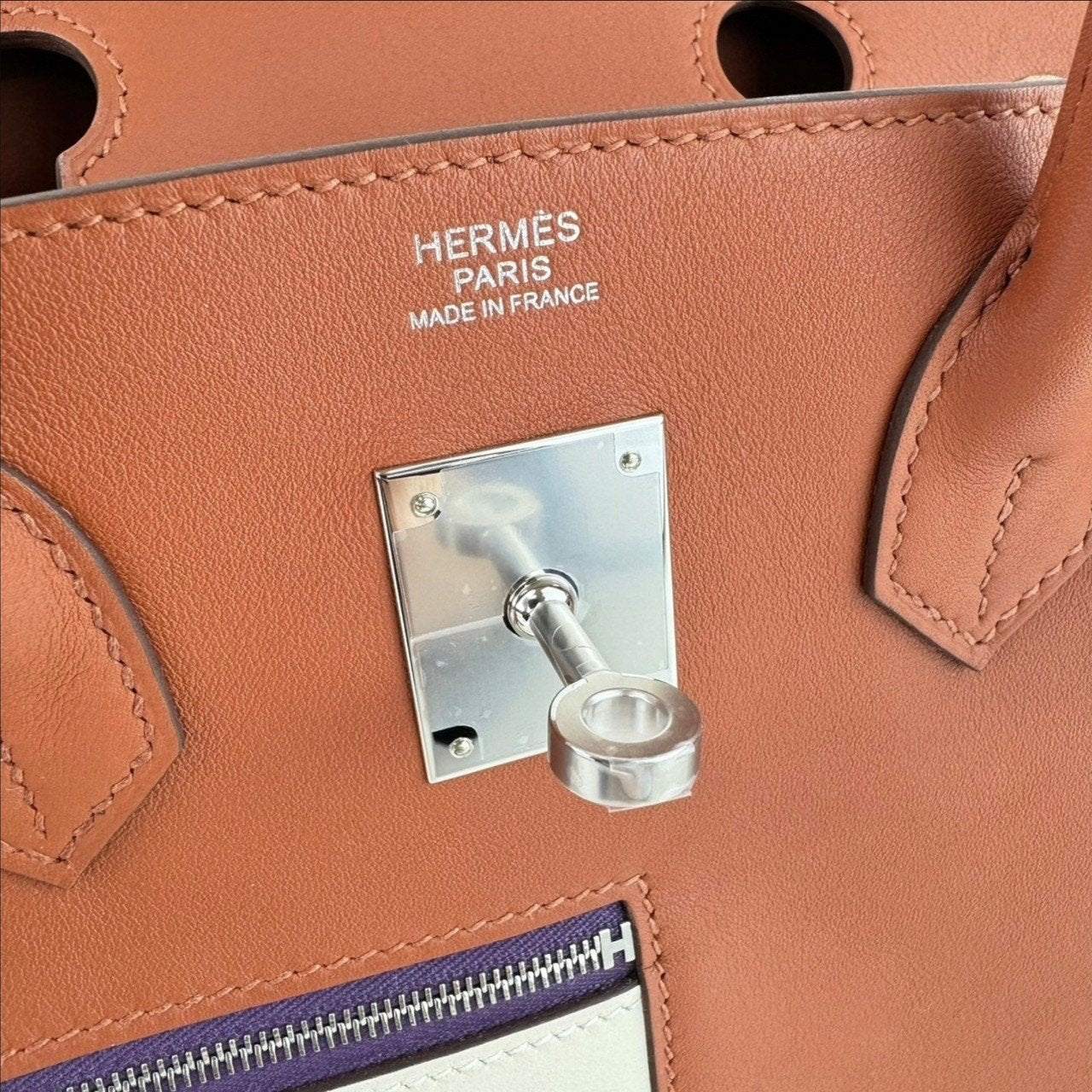 Birkin30 colormatic バーキン30 カラーマティック Brick/Nata/Blue brume ブリック/ナタ/ブルーブリュム PHW シルバー金具 Swift スイフト U刻 Stamp-U
