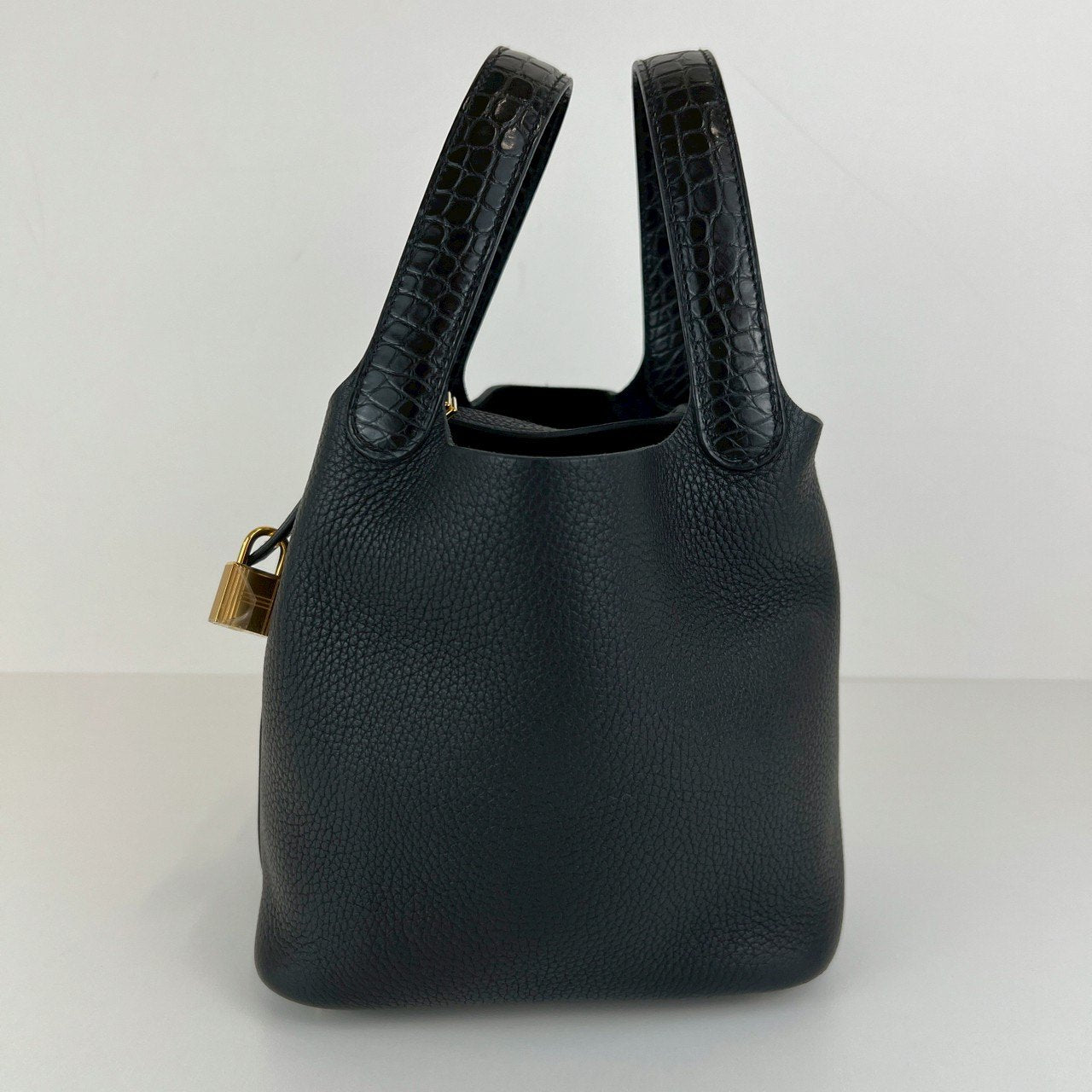 Picotin lock PM ピコタンロック18 Black ブラック Taurillon clemence トリヨンクレマンス crocodile クロコダイル GHW ゴールド金具 Stamp-Z Z刻印