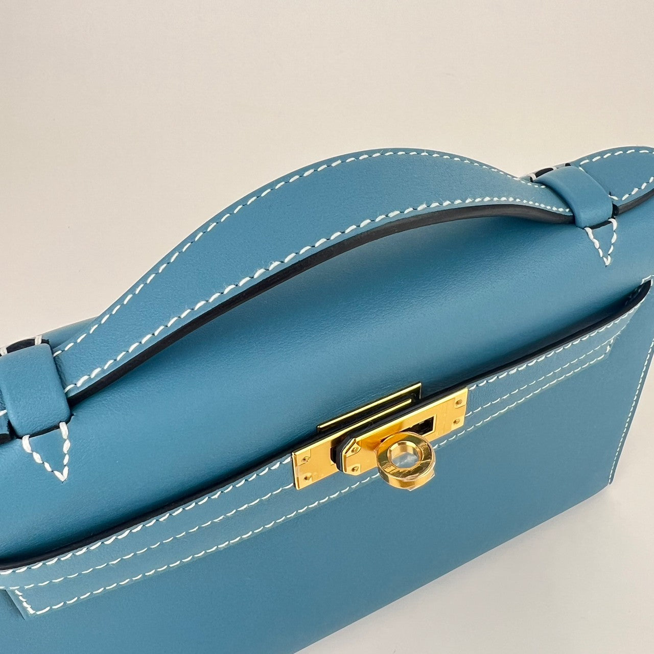 Pochette kelly ポシェットケリー Blue jean ブルージーン Swift スイフト GHW ゴールド金具 B刻印