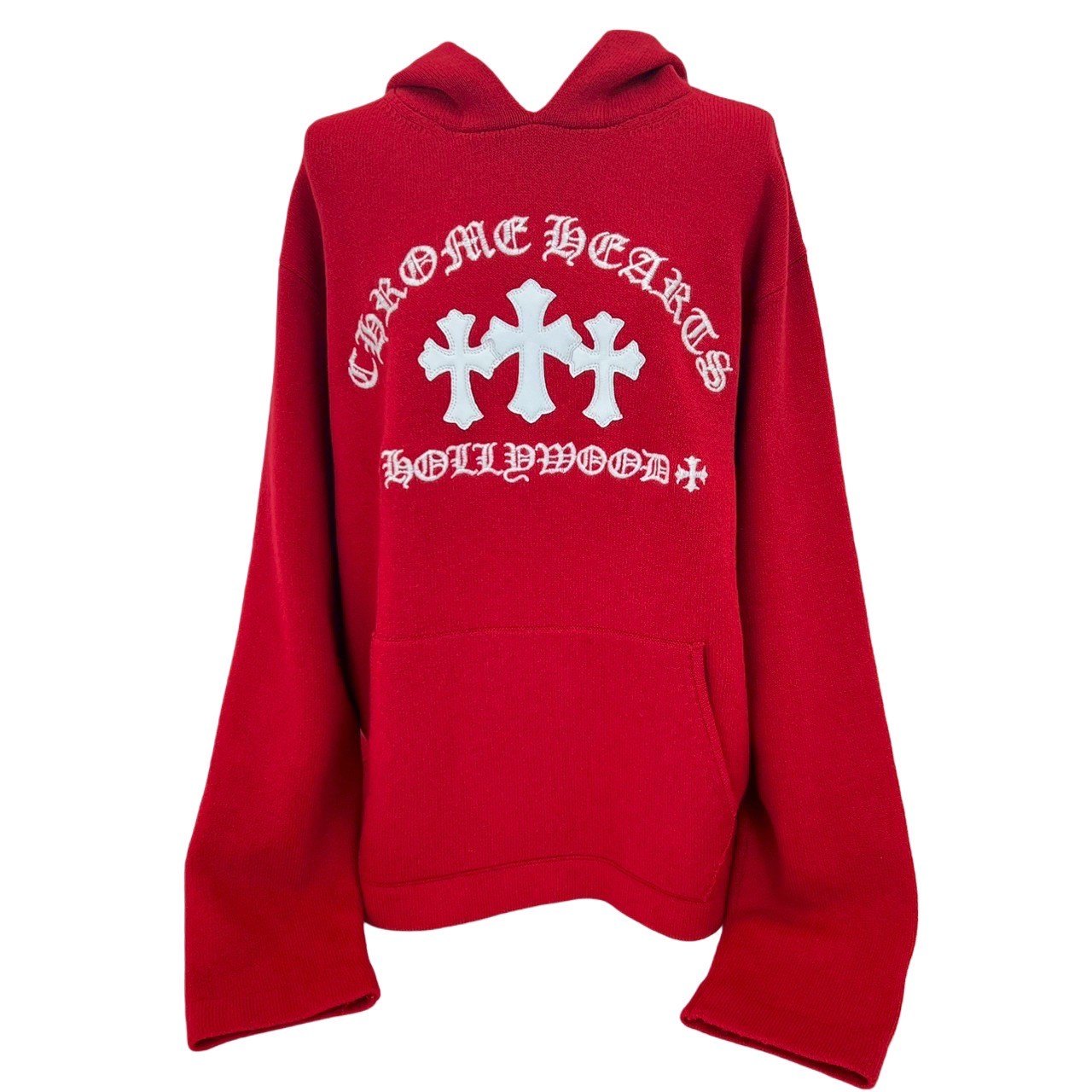Chrome Hearts クロムハーツ パーカー レッド ホワイトロゴ メンズ XL