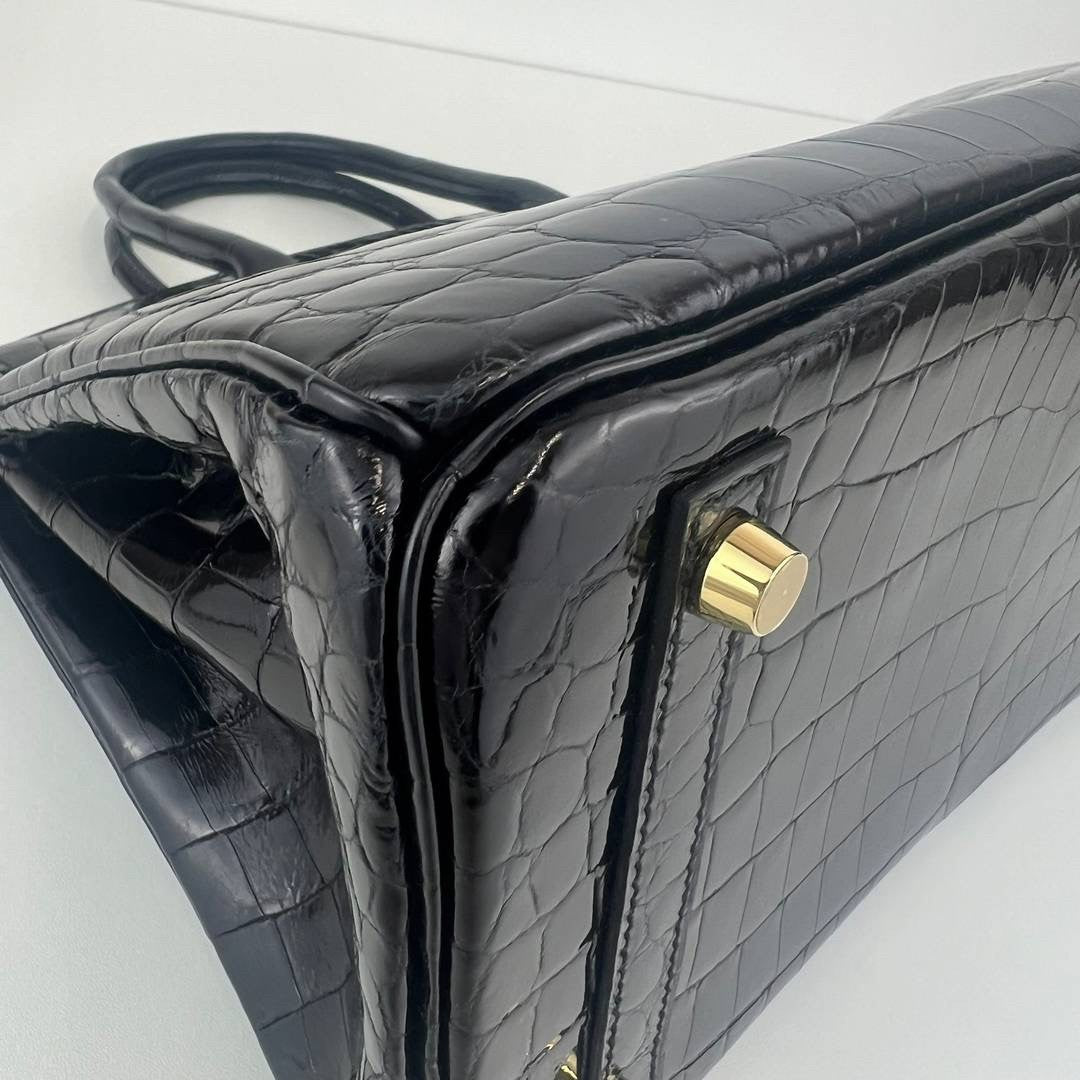 Birkin30 バーキン30 Black ブラック GHW ゴールド金具 Shiny crocodile シャイニークロコダイル Stamp-Y Y刻印