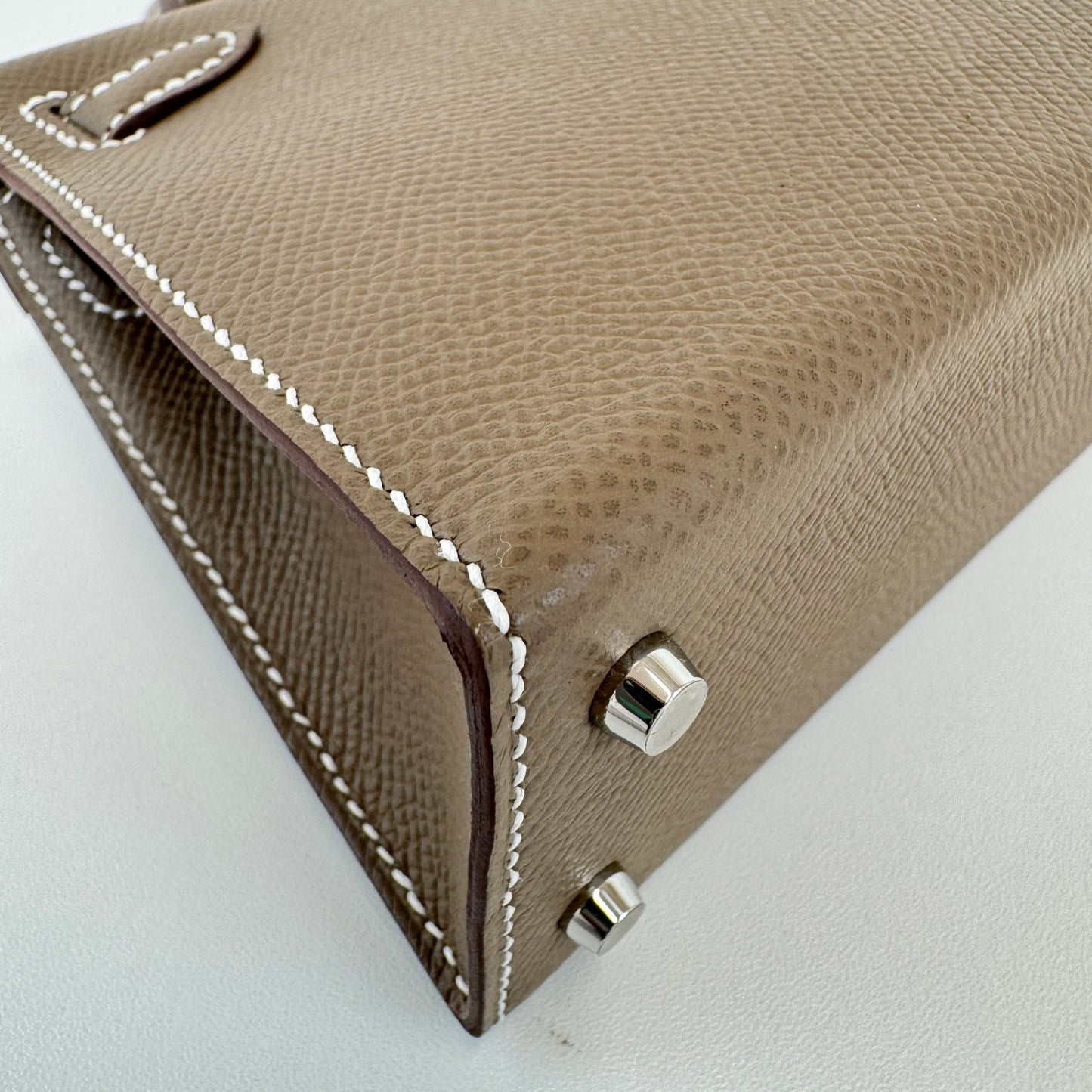 Mini kelly ミニケリー Etoupe エトープ PHW シルバー金具 Stamp-K K刻印 Epsom エプソン