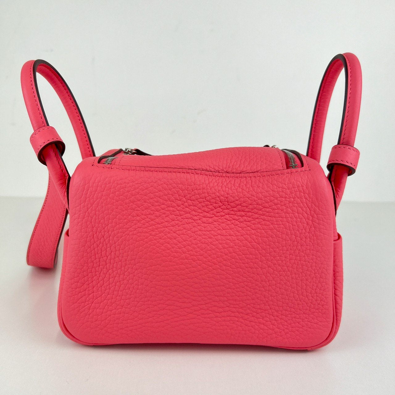 Hermès エルメス Lindy mini リンディミニ Stamp-W W刻印 Taurillon Clemence トリオンクレマンス Rose azalee ローズアザレ PHW シルバー金具