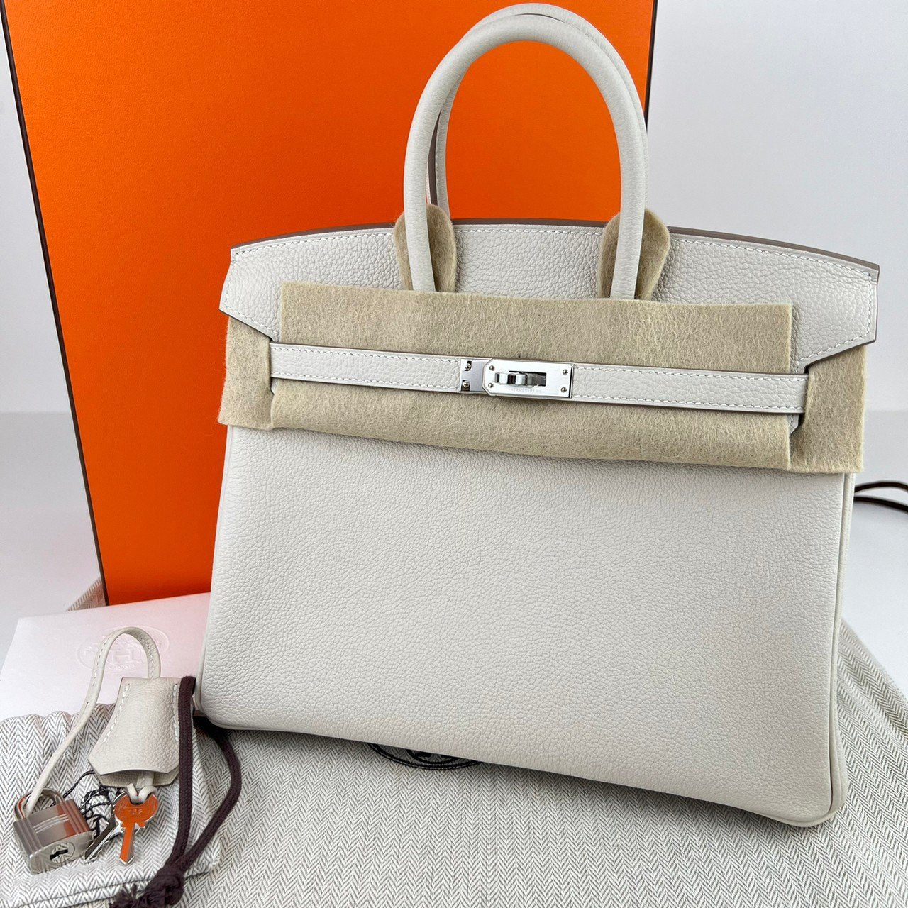 Birkin25 バーキン25 Craie クレ Togo トゴ PHW シルバー金具 Stamp-W W刻印