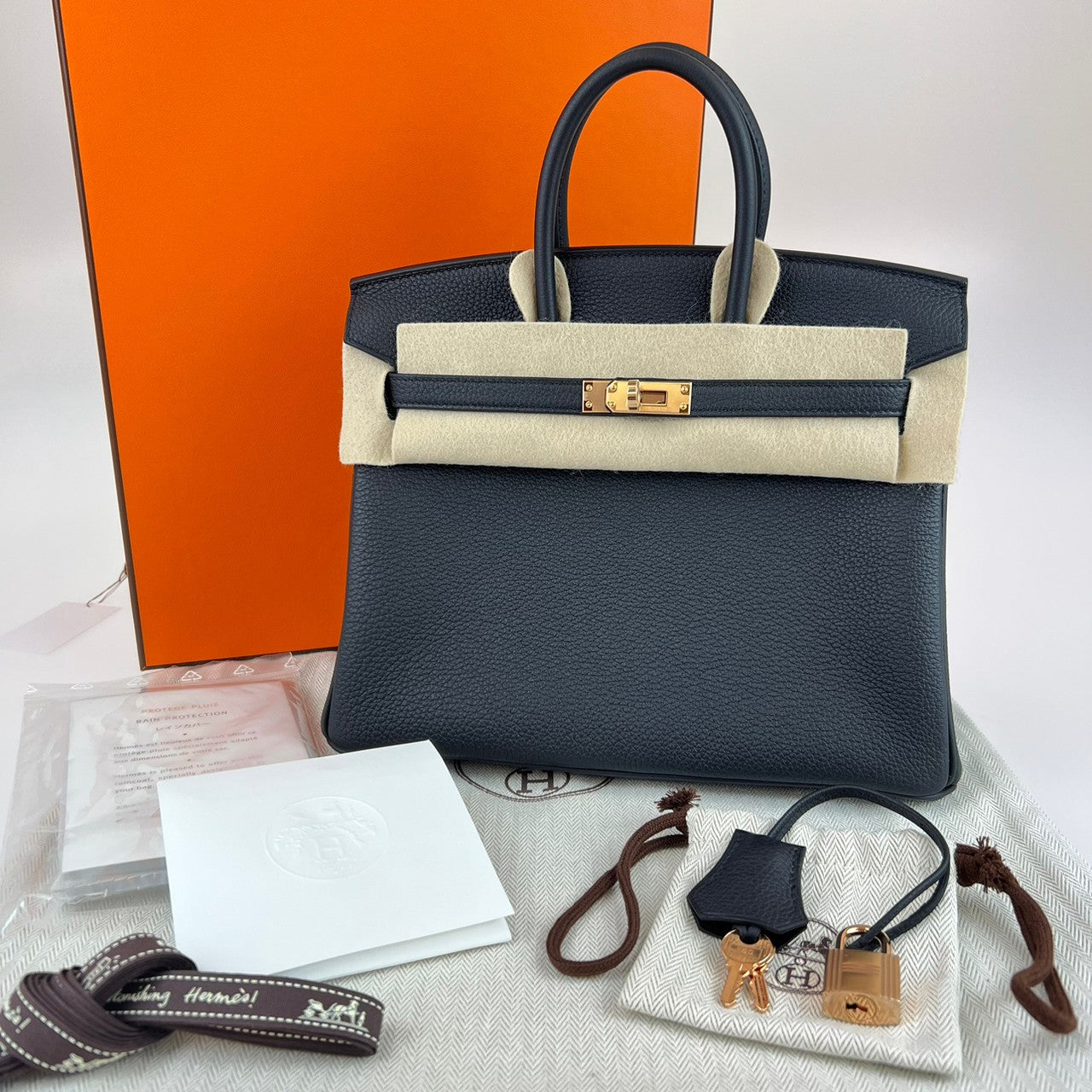 Barkin25 バーキン25 Black ブラック ローズゴールド金具 Togo トゴ B刻印