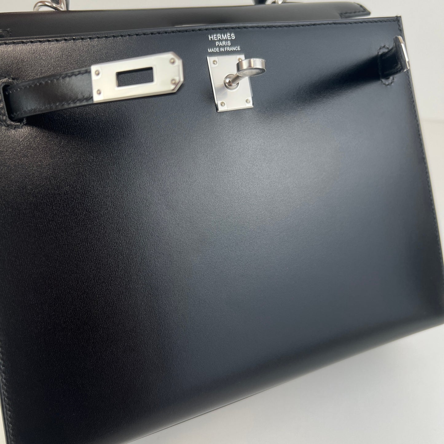 Hermès エルメス Kelly25 sellier ケリー25 セリエ Stamp-W W刻印 Box ボックス Black ブラック PHW シルバー金具