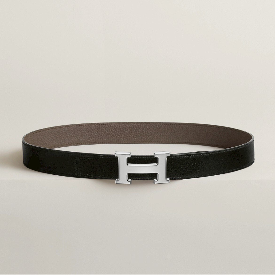 Ceinture H boucleArgent Cuir seul de ceinture H #100 Black/Etain Hベルトバックル リバーシブルベルトレザー Black ブラック/Etain エタン