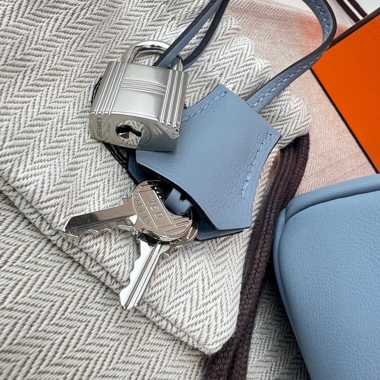 Birkin25 バーキン25 Blue lin ブルーリン PHW シルバー金具 Swift スイフト Stamp-K K刻