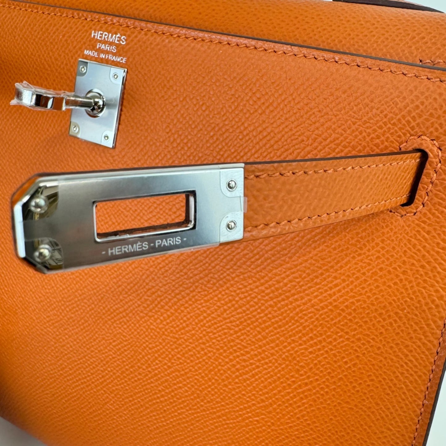 Kelly25 ケリー25 Stamp-W W刻印 Epsom エプソン Orange オレンジ PHW シルバー金具