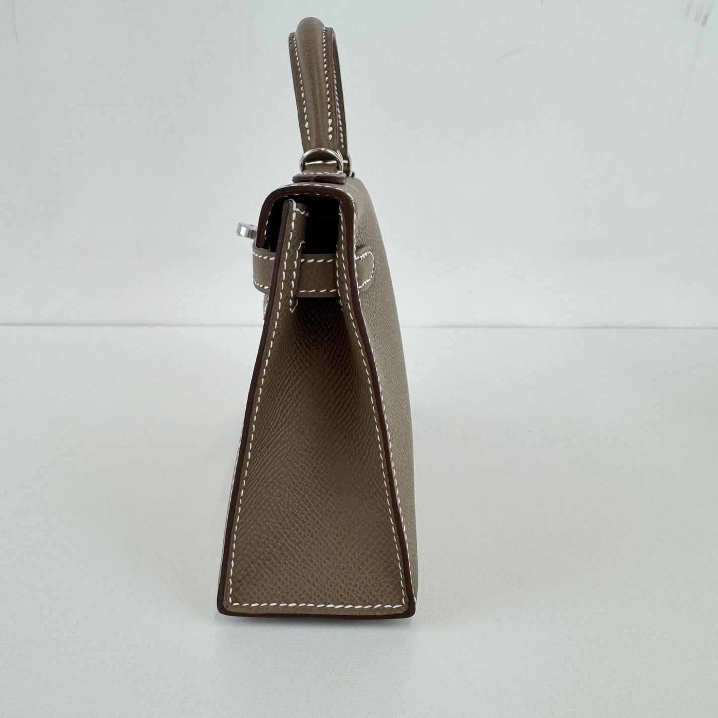 Mini kelly ミニケリー Etoupe エトープ PHW シルバー金具 Stamp-K K刻印 Epsom エプソン