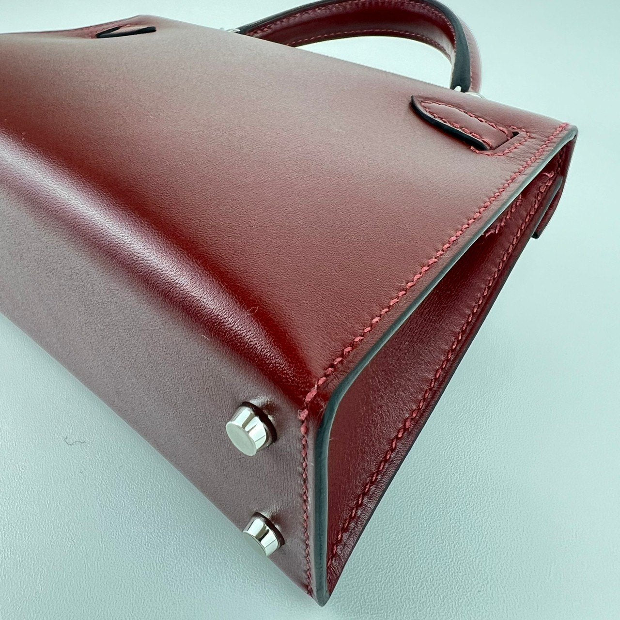 Mini kelly ミニケリー Rouge H ルージュアッシュ PHW シルバー金具 Box calf ボックスカーフ Stamp-W W刻印