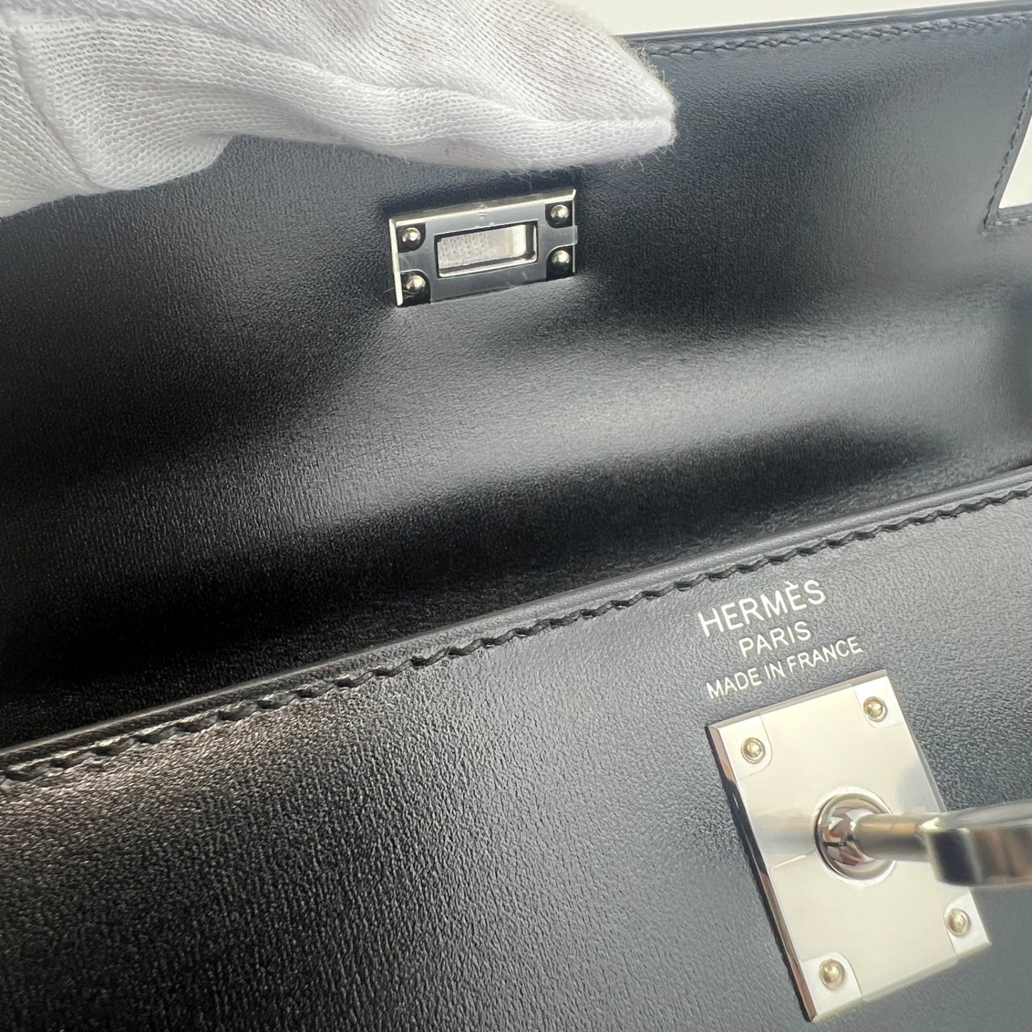 Hermès エルメス Kelly25 sellier ケリー25 セリエ Stamp-W W刻印 Box ボックス Black ブラック PHW シルバー金具