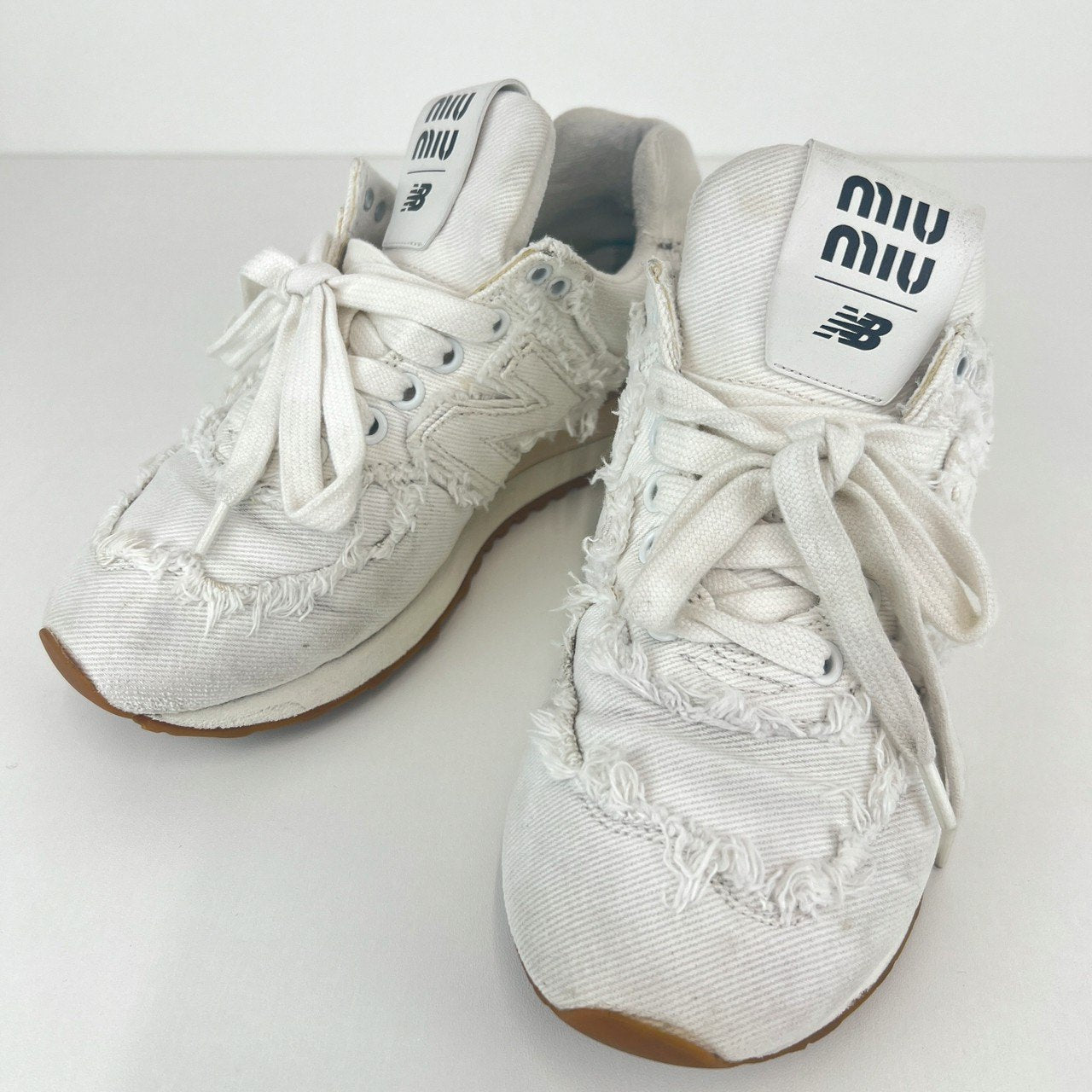 ミュウミュウ ニューバランス Miumiu×New Balance 574 スニーカー ホワイト 574 White ホワイト 34ハーフ