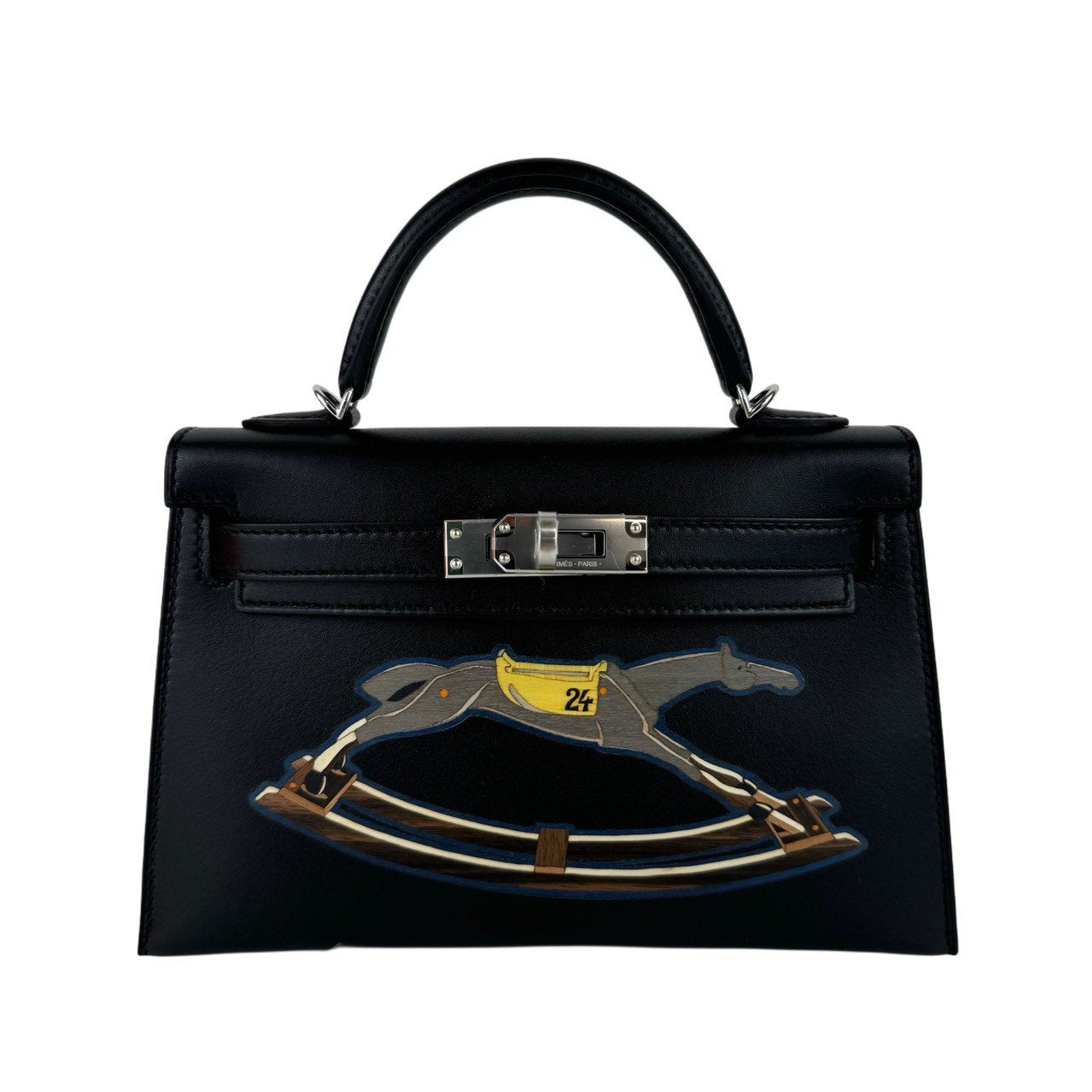 Mini kelly cheval de bois ミニケリー シュヴァル・ド・ボワ Black ブラック Tadelakt タデラクト PHW シルバー金具 Stamp-W W刻印