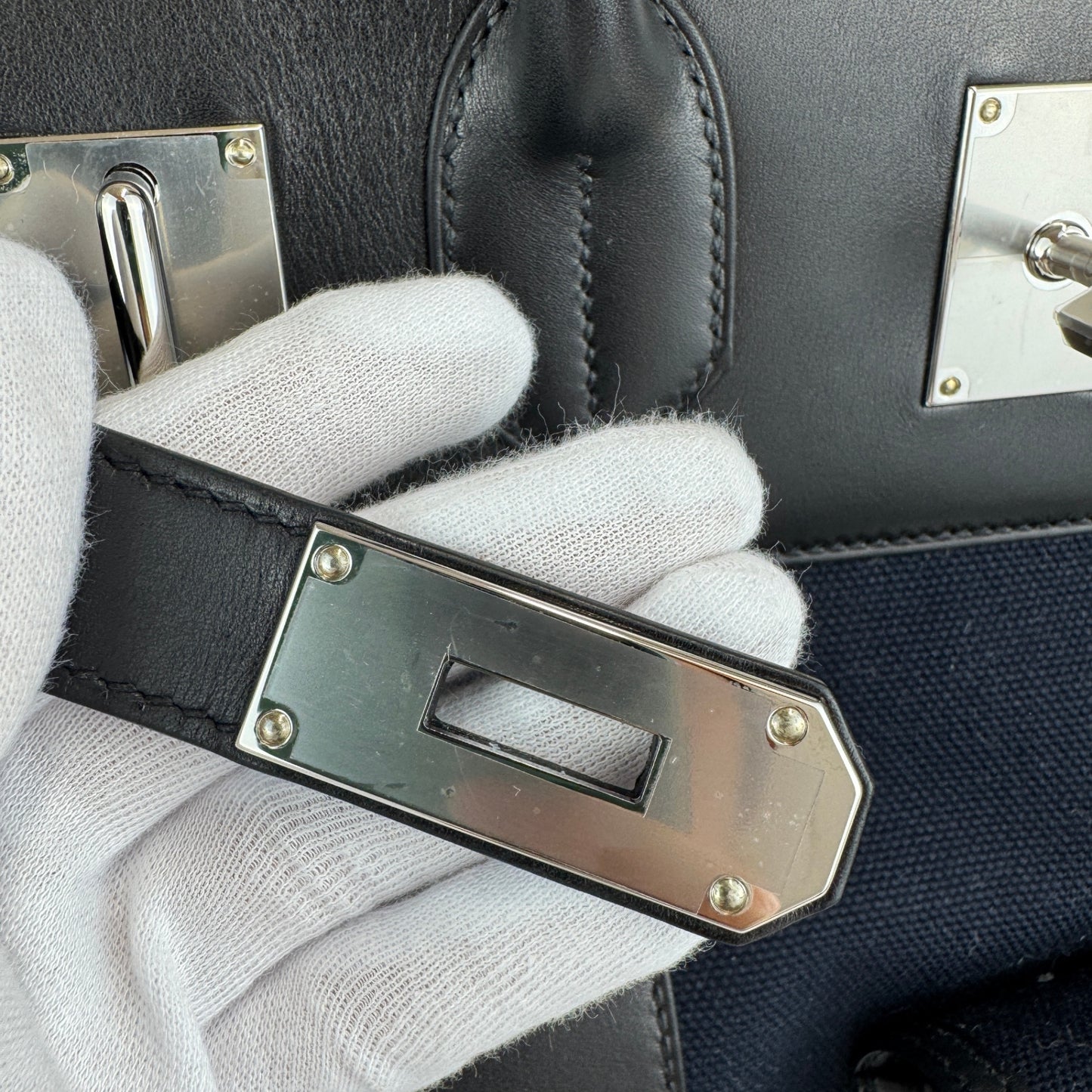 Hac 40 cargo オータクロア40 カーゴ Blue marine ブルーマリーン/Black ブラック Toile goeland/Box calf トワルゴエラン/ボックスカーフ PHW シルバー金具 B刻印