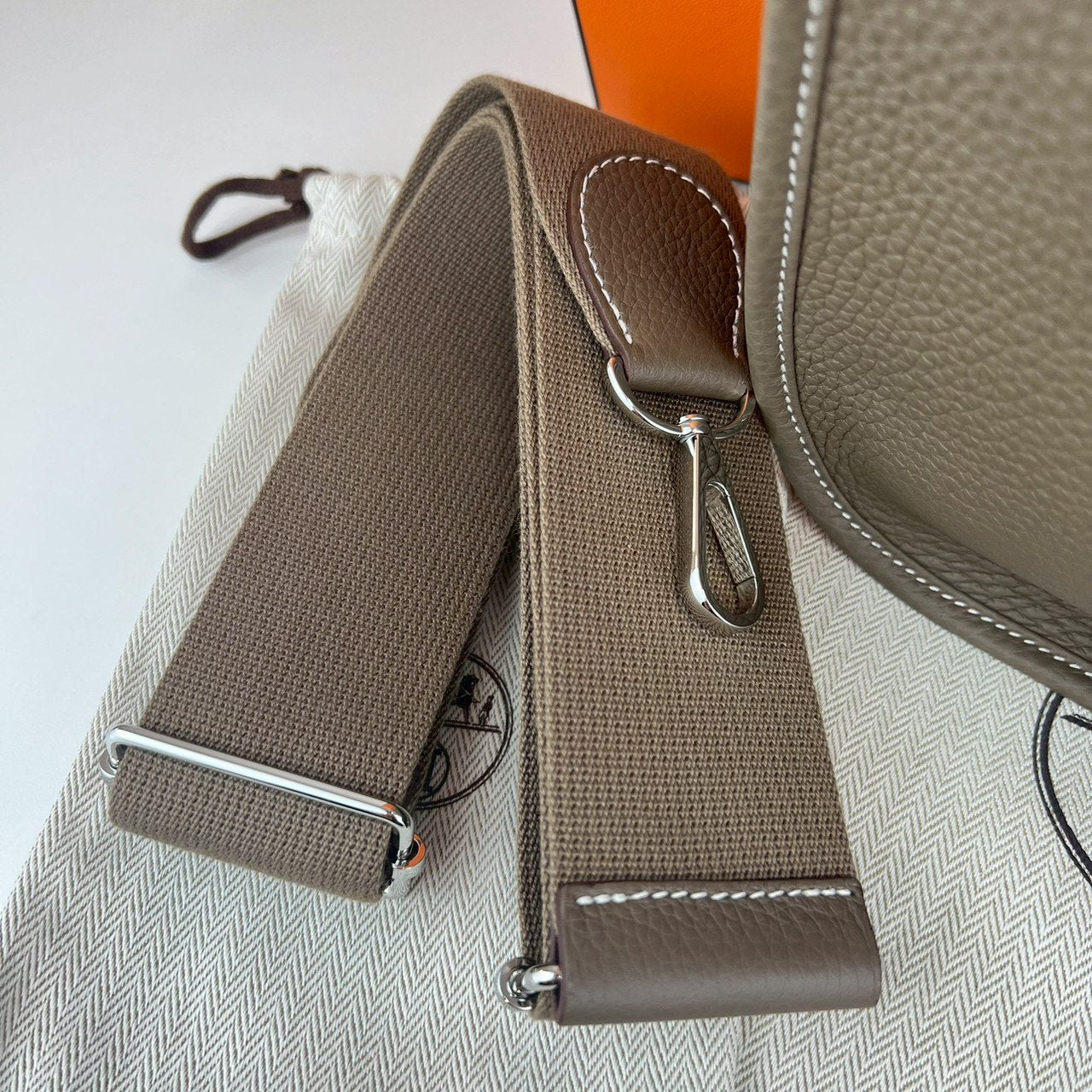 Evelyn PM エヴリンPM Etoupe エトープ PHW シルバー金具 Taurillon Clemence トリヨンクレマンス Stamp-K K刻印