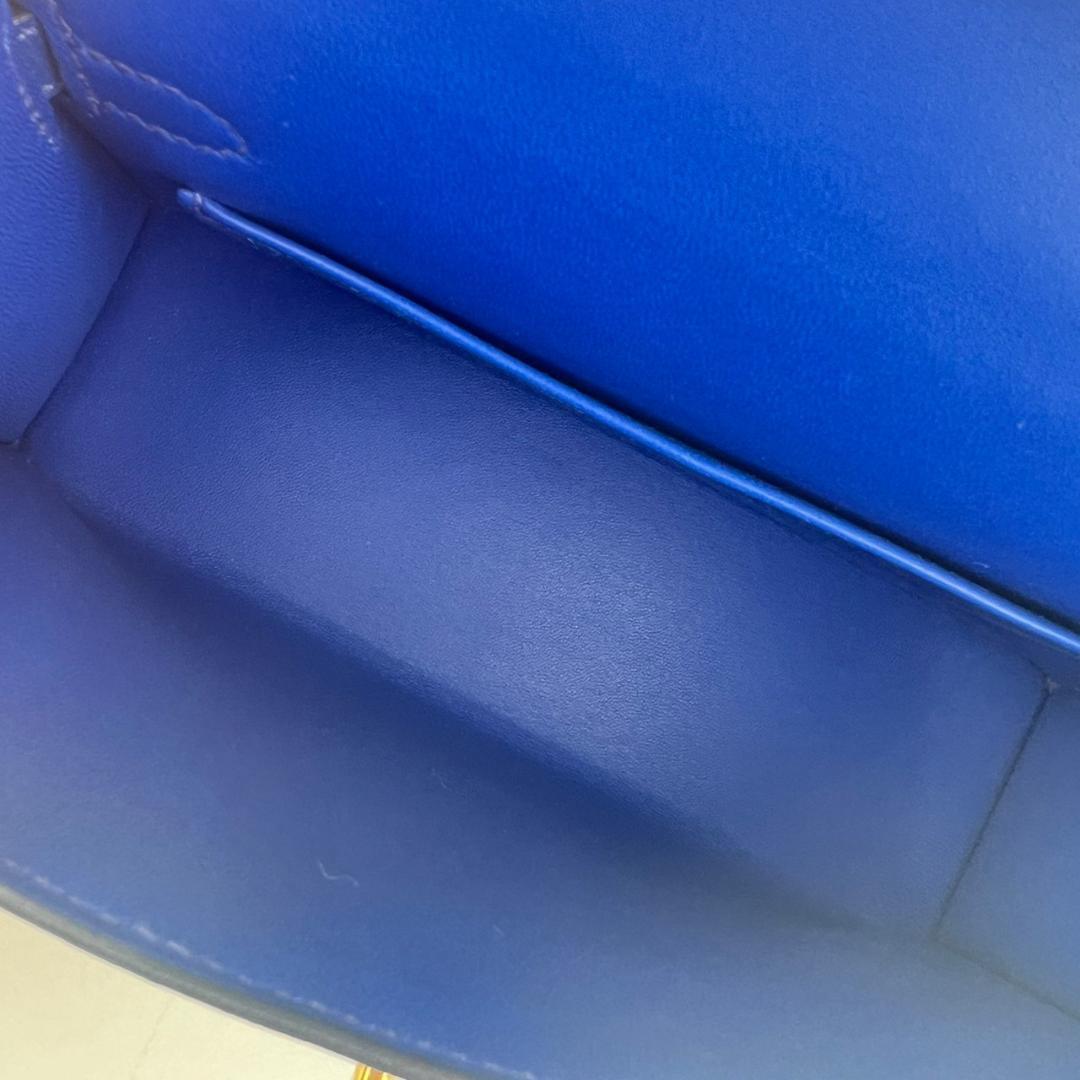 Mini kelly ミニケリー Blue royal ブルーロイヤル Chevre シェーブル GHW ゴールド金具 B刻