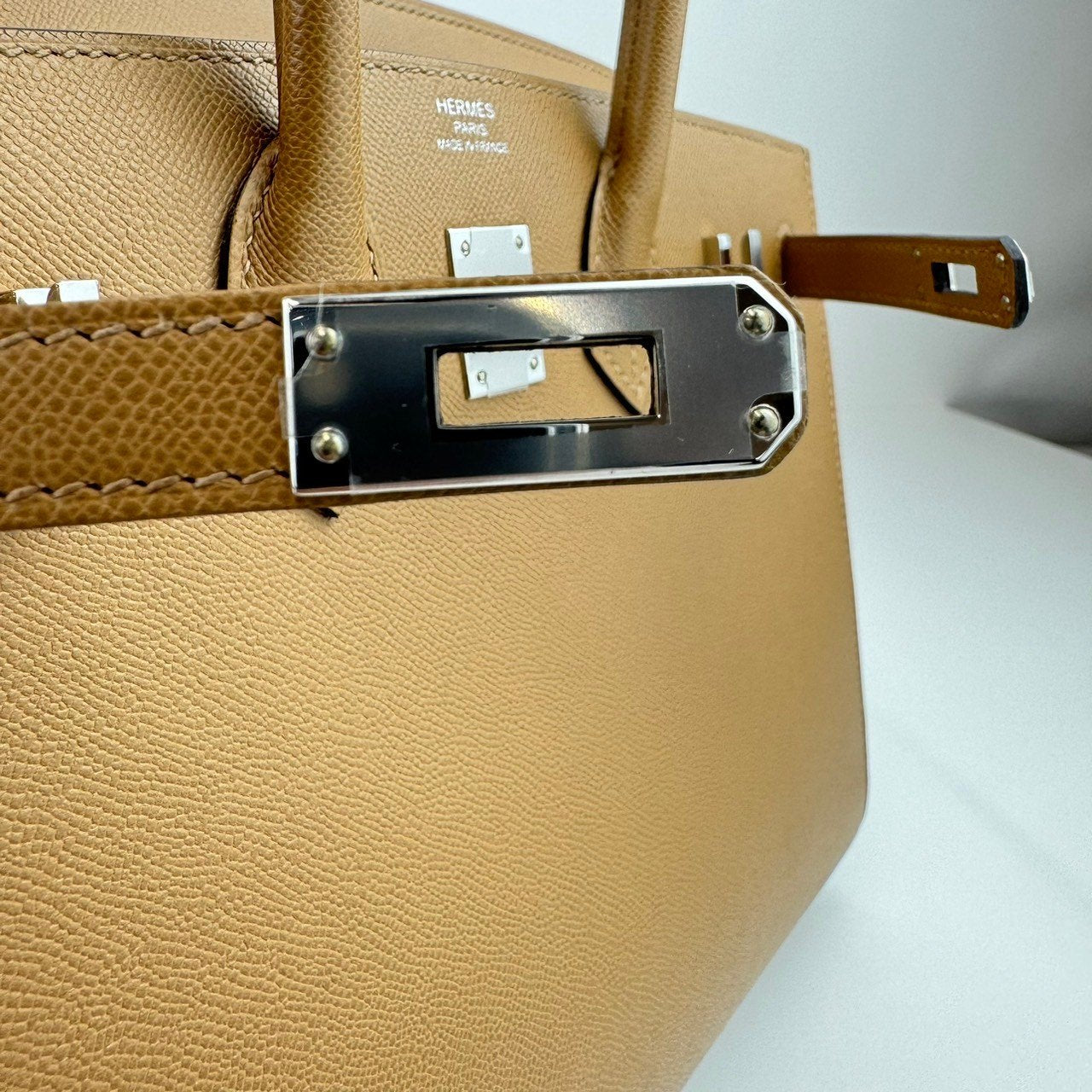 Birkin25 バーキン25 Stamp-U U刻印 Biscuit ビスキュイ PHW シルバー金具 Epsom エプソン