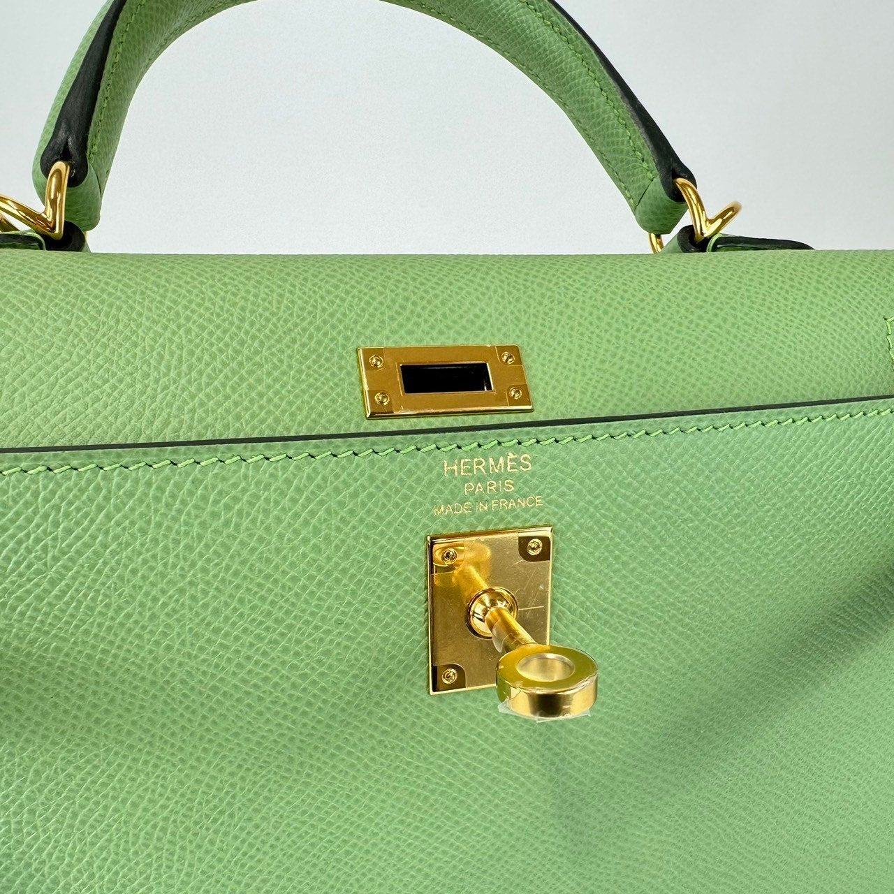 Kelly25 ケリー25 Vert Criquet ヴェールクリケット Epsom エプソン GHW ゴールド金具 Stamp-Y Y刻印