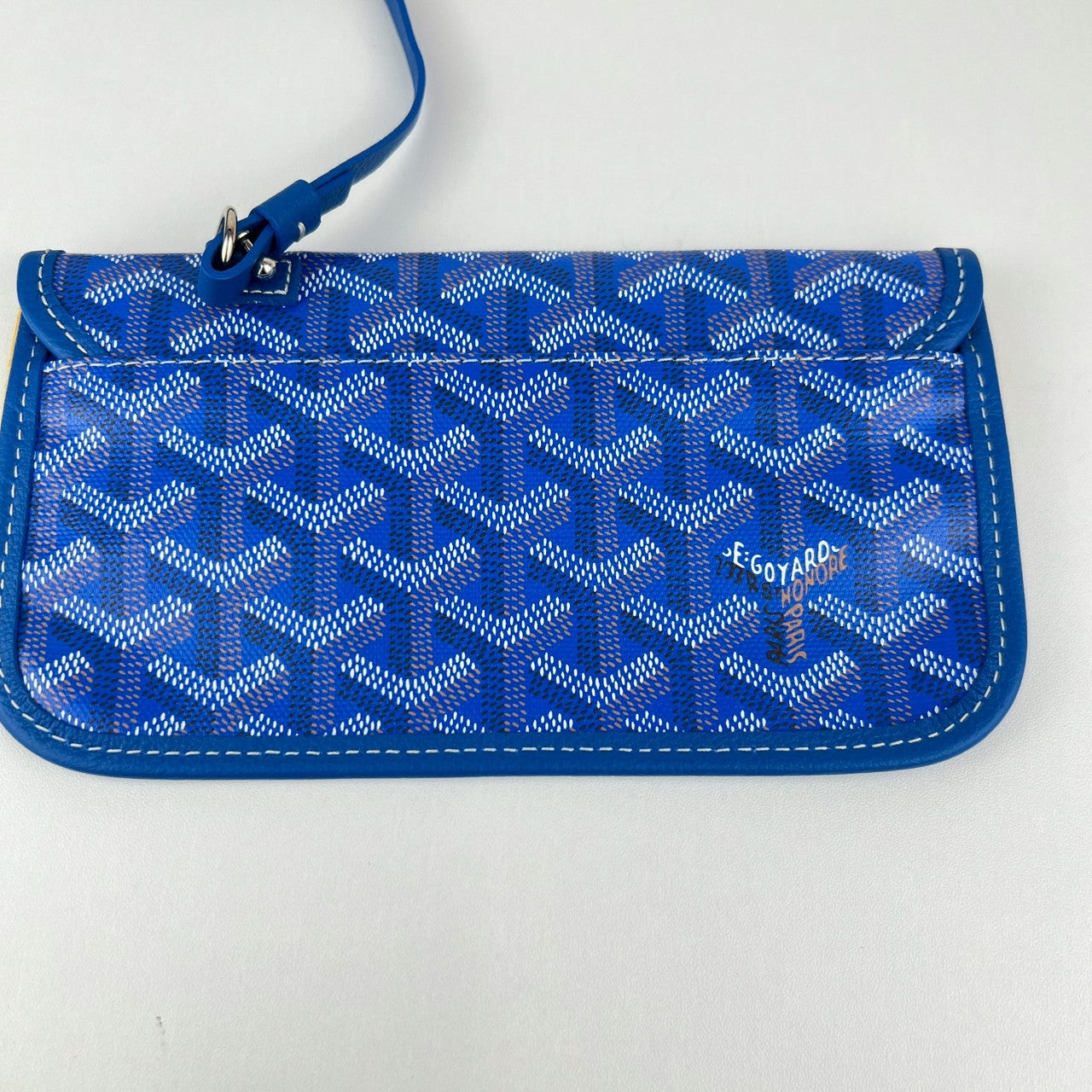 サンルイPM ブルー ゴヤールディンキャンバス シュヴロッシュカーフスキン リネン コットン