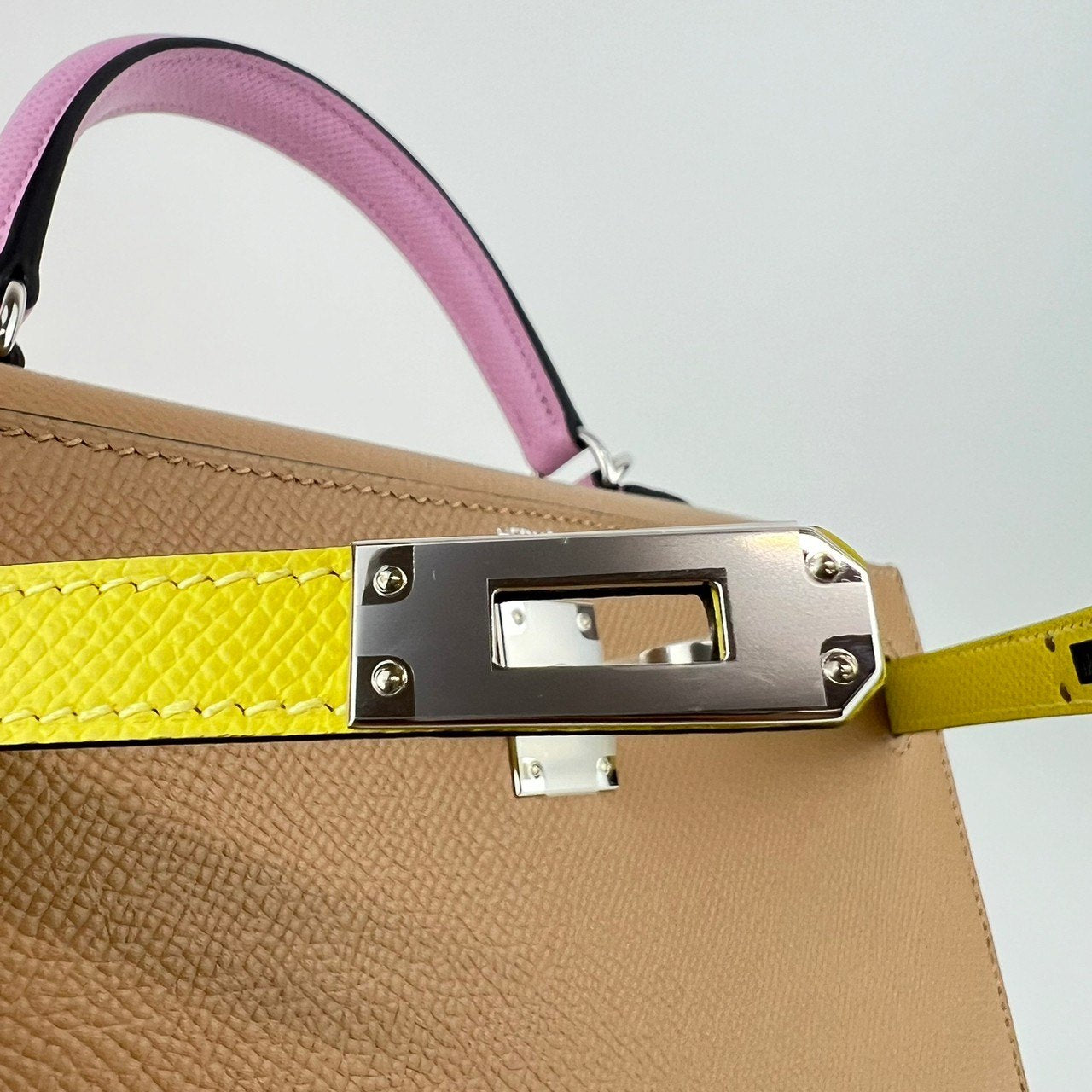Kelly25 Toricolor ケリー25トリコロール Chai/Mauve sylvester/Lime チャイ/モーヴシルベストル/ライム PHW シルバー金具 Epsom エプソン Stamp-U U刻印