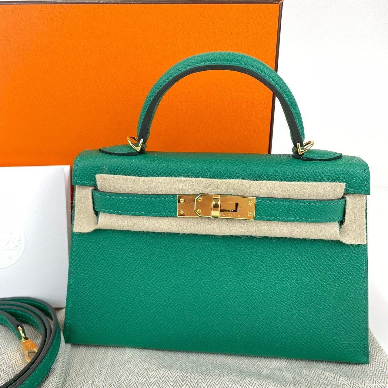 Mini kelly ミニケリー Vert vertigo ヴェールヴェルティゴ Epsom エプソン GHW ゴールド金具 B刻