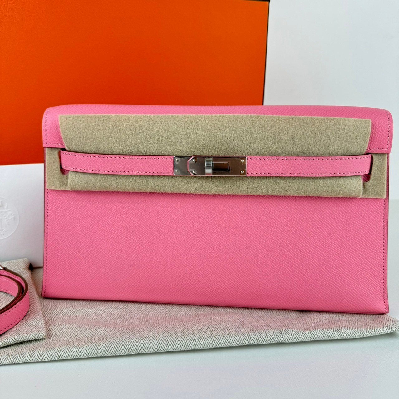 Kelly elan ケリーエラン Rose confetti ローズコンフェッティ Epsom エプソン PHW シルバー金具 Stamp-W W刻印