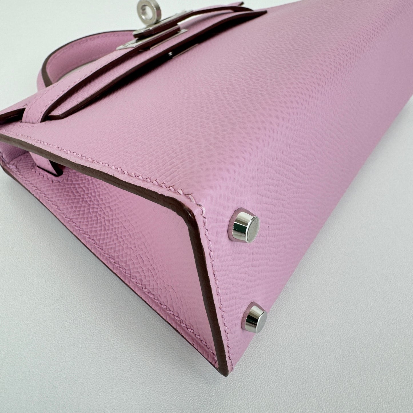 Mini kelly ミニケリー Stamp-B B刻印 Epsom エプソン Mauve sylvestre モーヴシルベストル PHW シルバー金具
