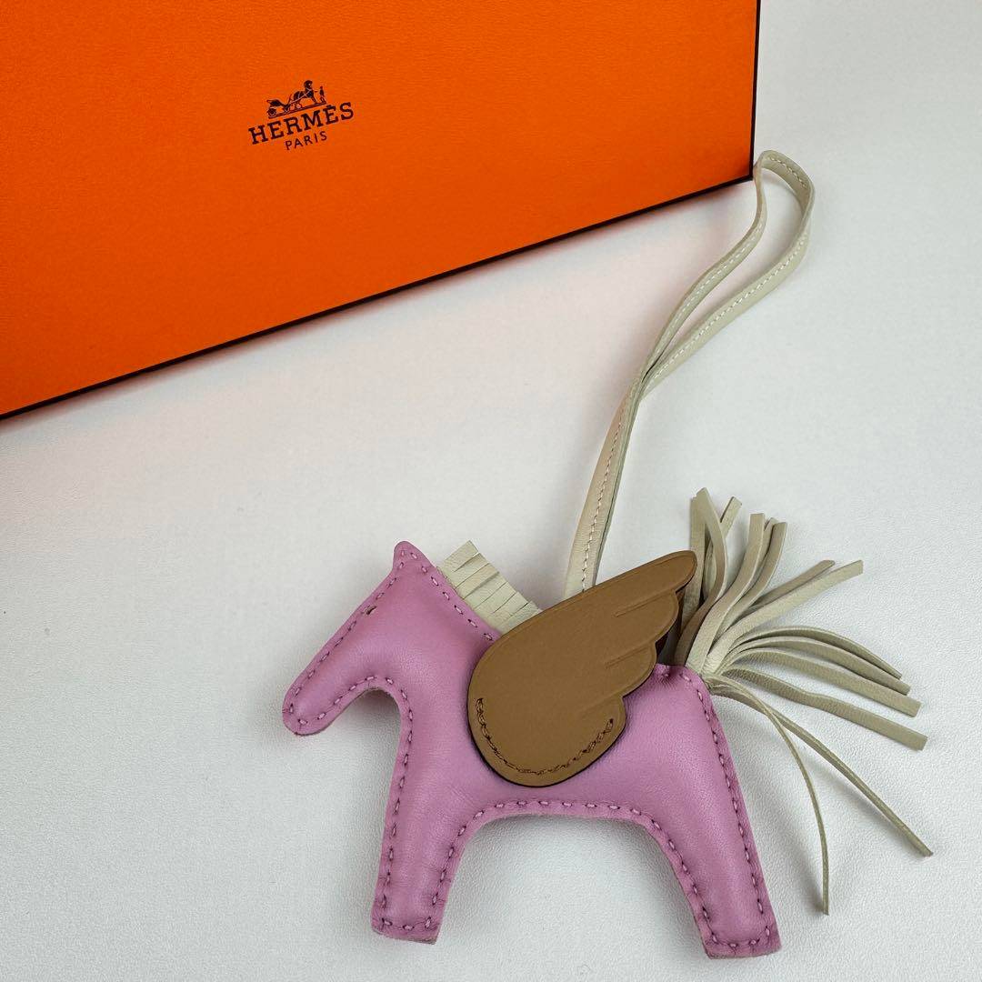 Rodeo Pegasus charm PM ロデオチャーム ペガサス Mauve sylvester/Craie/Chai モーヴシルベストル/クレ/チャイ Agneau Milo アニョーミロ Stamp-U U刻