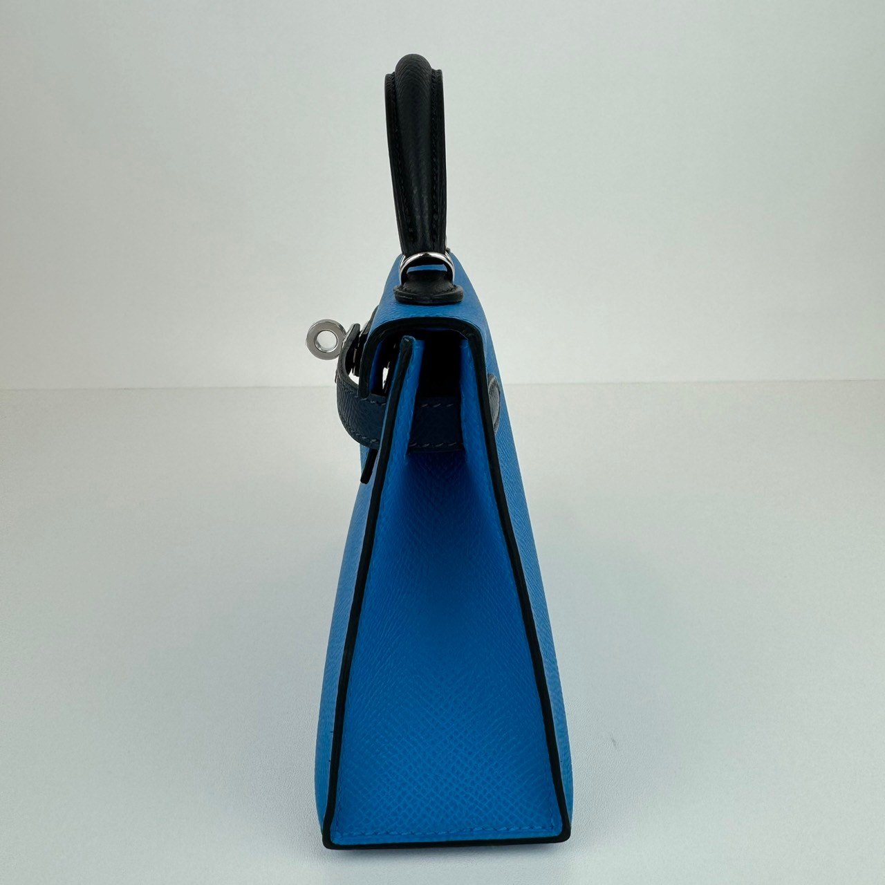 Mini kelly Tricolor ミニケリー トリコロール ブルー PHW シルバー金具 W刻
