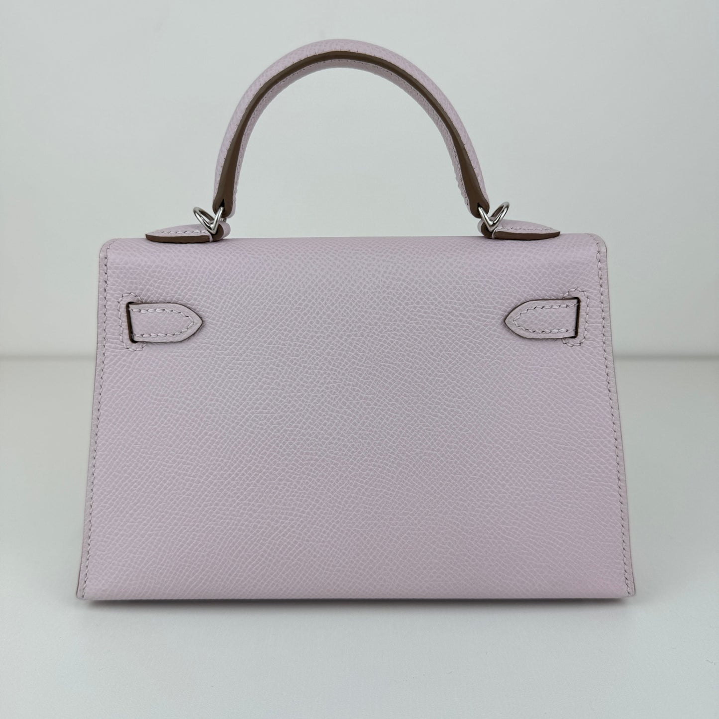 Mini kelly ミニケリー Stamp-K K刻印 Epsom エプソン Mauve pale モーヴペール PHW シルバー金具