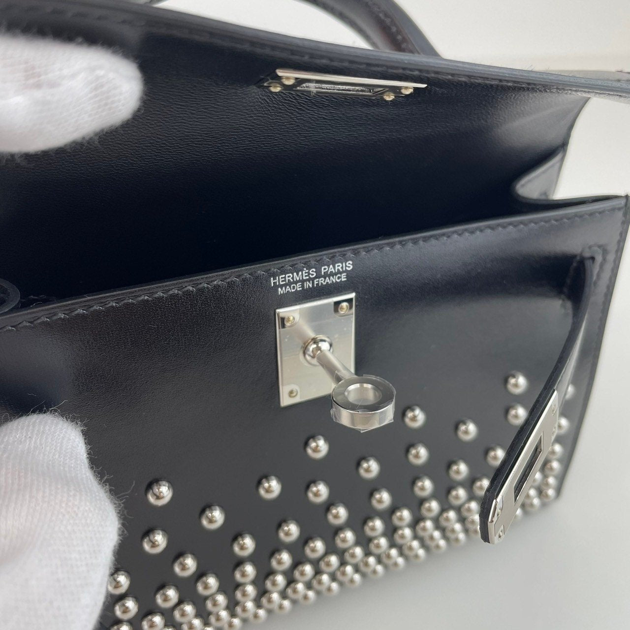 Mini Kelly Cloute ミニケリークローテ Black ブラック PHW シルバー金具 Boxcalf ボックスカーフ Stamp-W W刻印