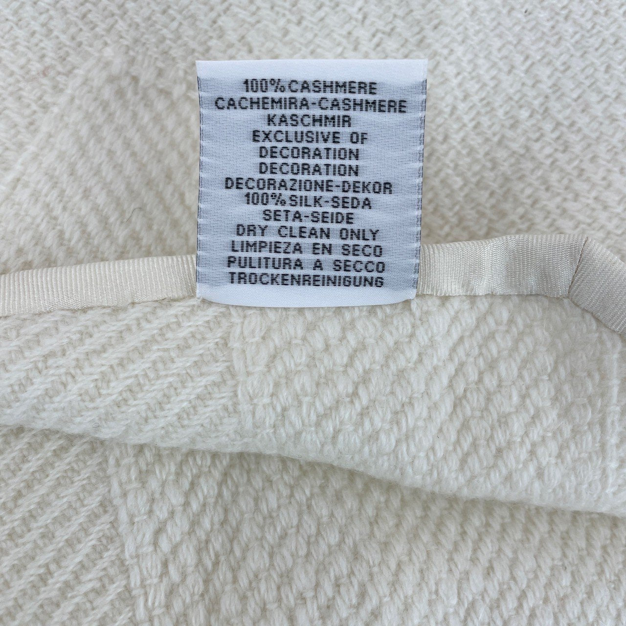 Hermès エルメス ロザンジュ 《ストライプH》 LOSANGE カシミア 100% White ホワイト