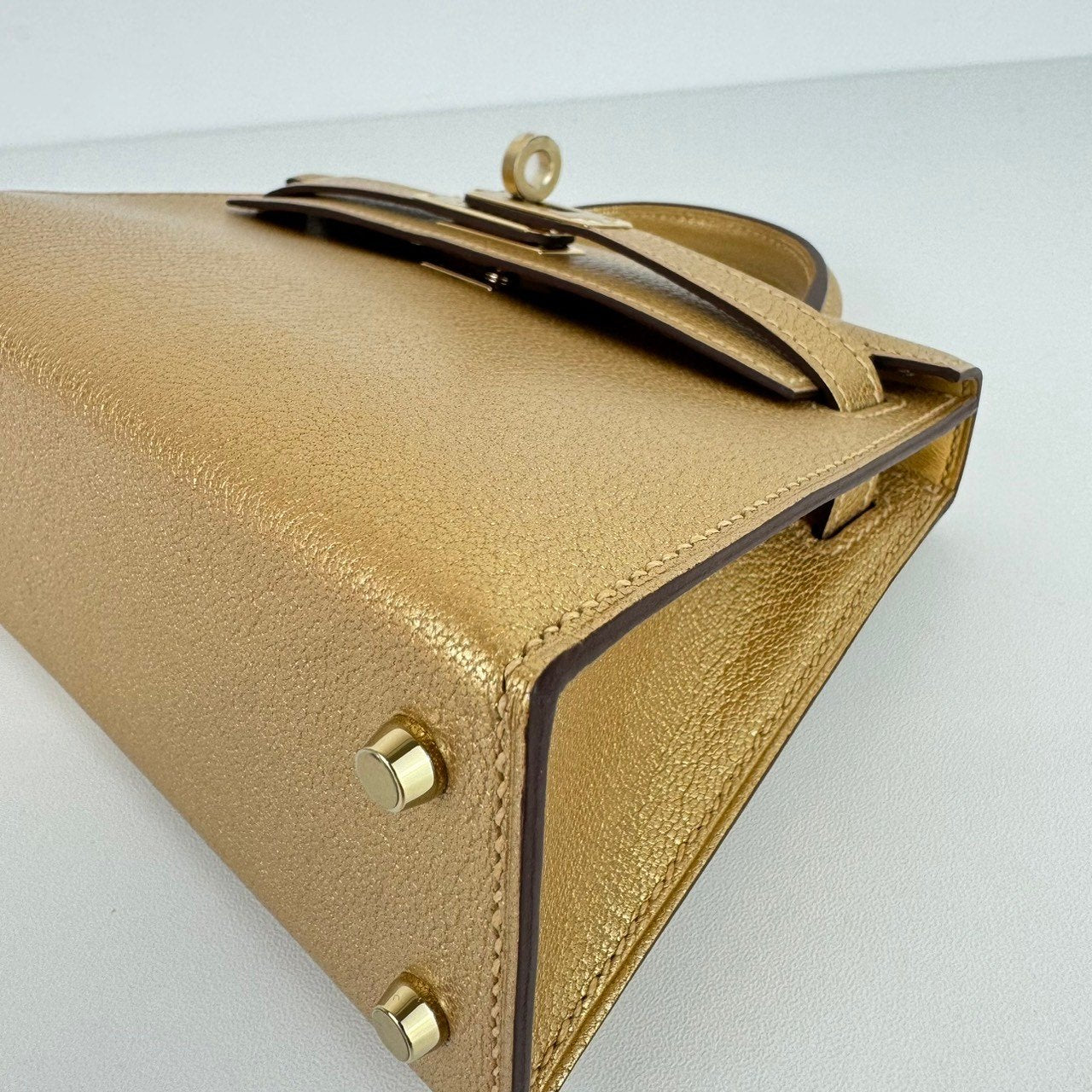 Mini kelly ミニケリー Dore ドレ Chevre シェーブル PMBHW シャンパンゴールド金具 Stamp-W W刻印