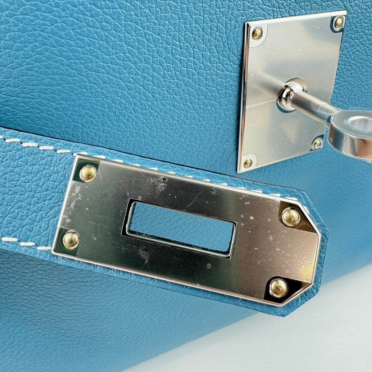 Kelly Messenger PM ケリーメッセンジャーバッグPM New Blue jean ニューブルージン PHW シルバー金具 Evercolor エバーカラー Stamp-W W刻印
