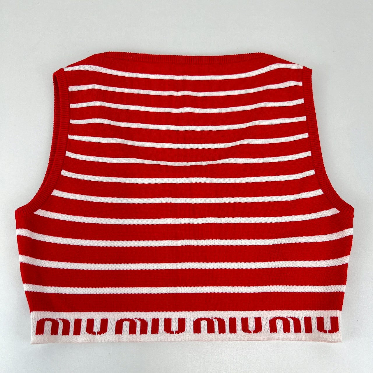 miu miu ミュウミュウ ボーダータンクトップ レッド レッド Red 95%ビスコースレーヨン4%ポリエステル 1%ポリアミド
