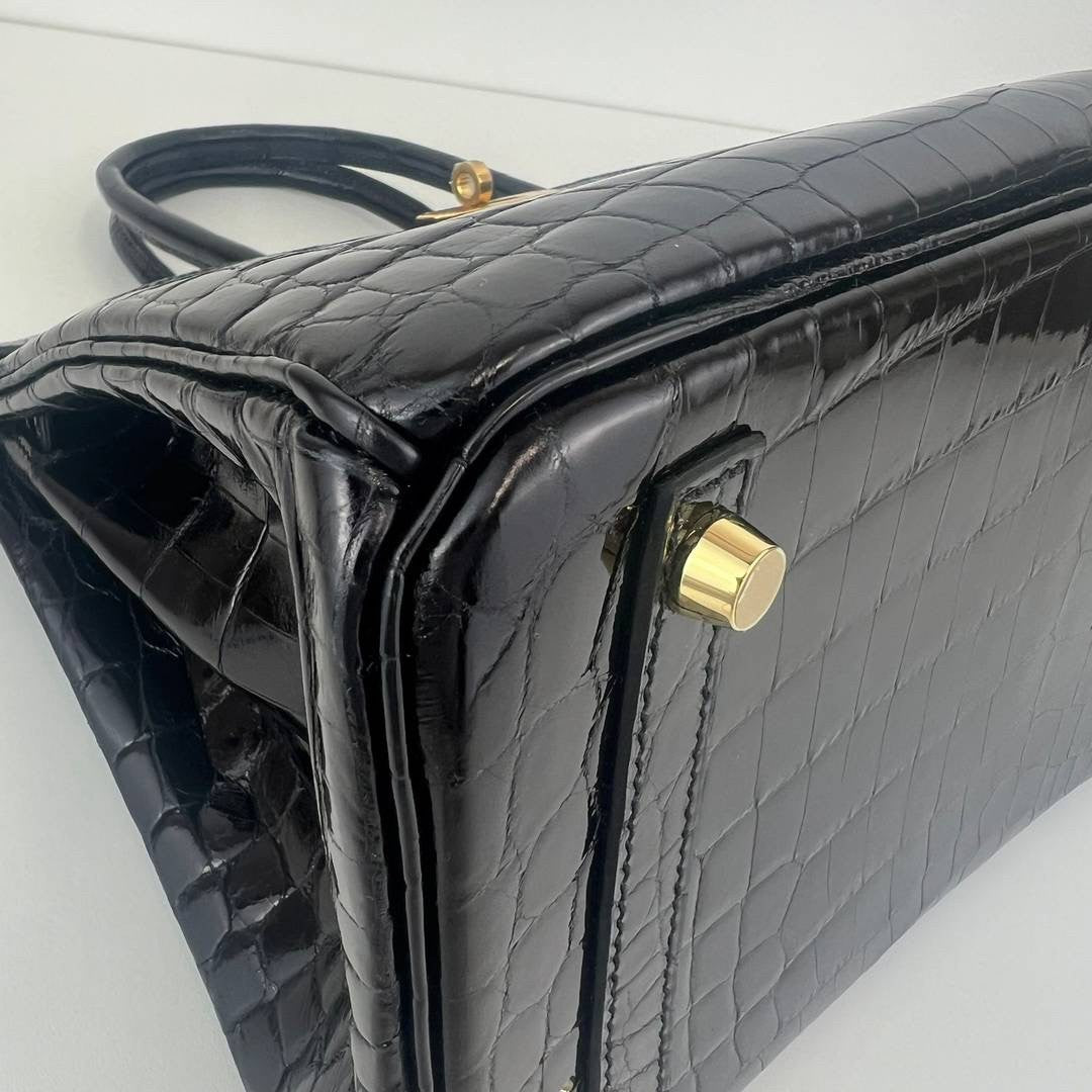 Birkin30 バーキン30 Black ブラック GHW ゴールド金具 Shiny crocodile シャイニークロコダイル Stamp-Y Y刻印