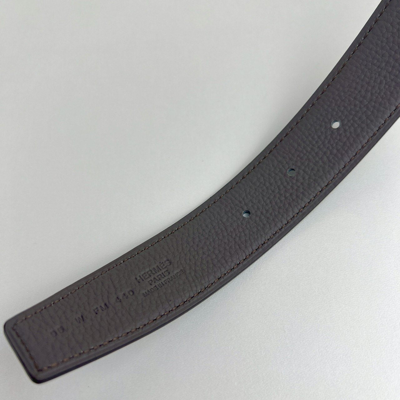 Ceinture H boucleArgent Cuir seul de ceinture H #95Black/Etain Hベルトバックル リバーシブルベルトレザー ボックスカーフ 135/ヴォー・トーゴ Black ブラック/Etain エタン