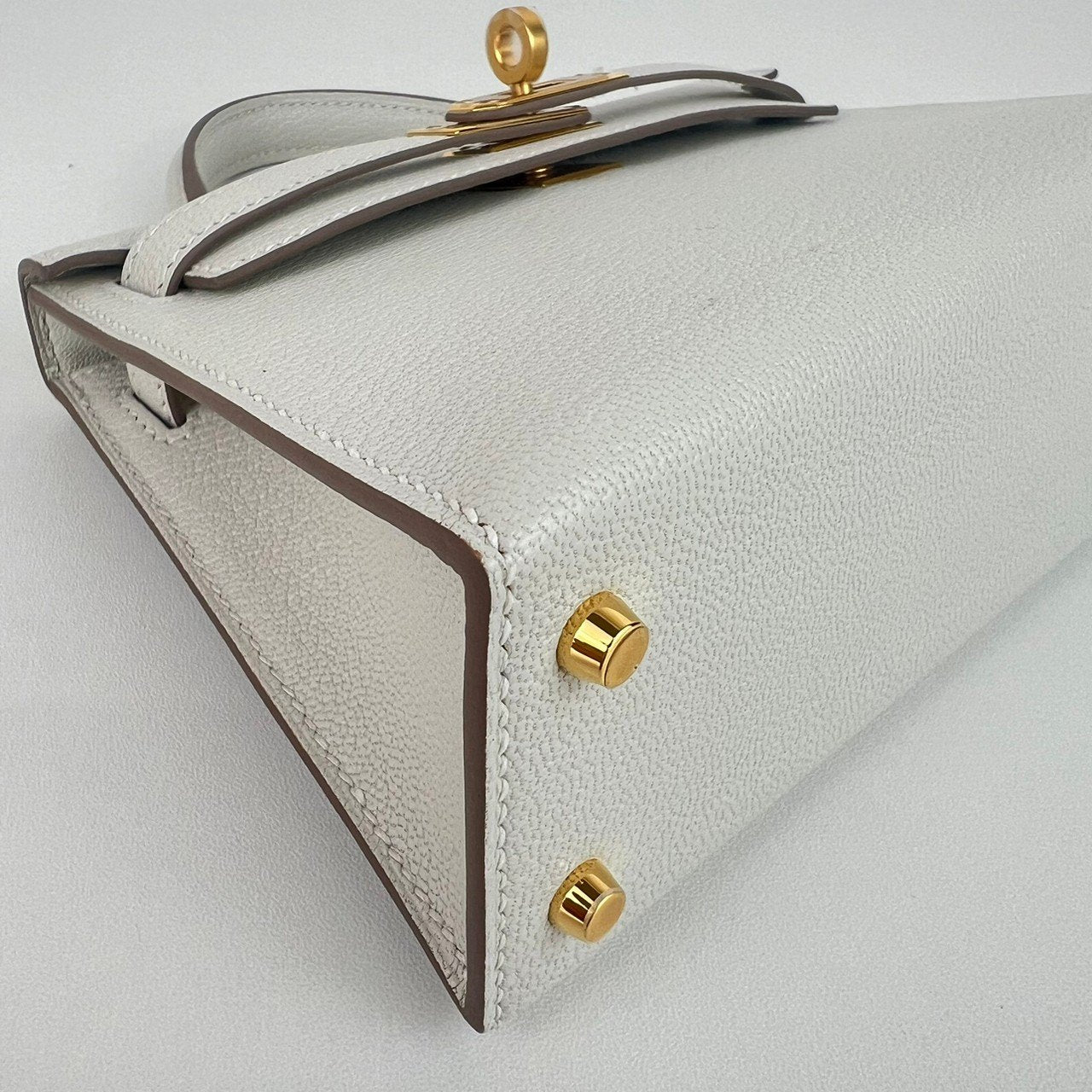 Mini kelly ミニケリー Mushroom マッシュルーム Chevre シェーブル GHW ゴールド金具 Stamp-U U刻印