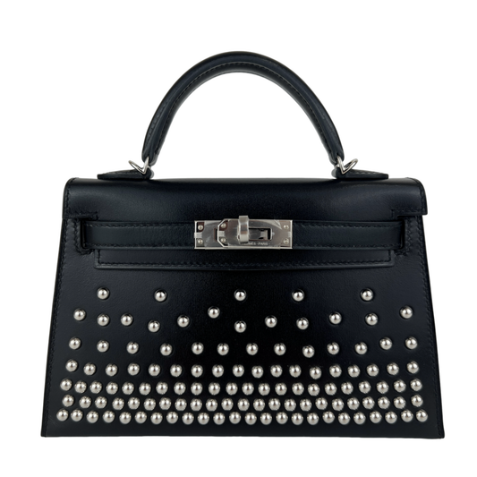 Mini kelly cloute ミニケリークルーテ Black ブラック  PHW シルバー金具 Epsom エプソン Stamp-B B刻印