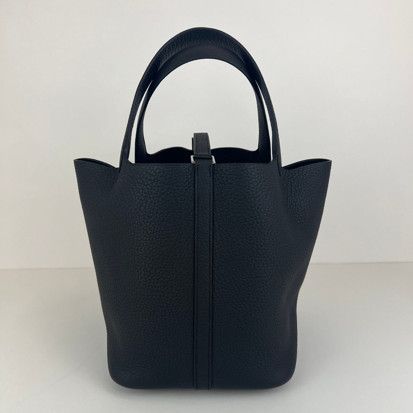 Picotin lock MM ピコタンロックMM Black ブラック Clemence クレマンス PHW シルバー金具 Stamp-K K刻印