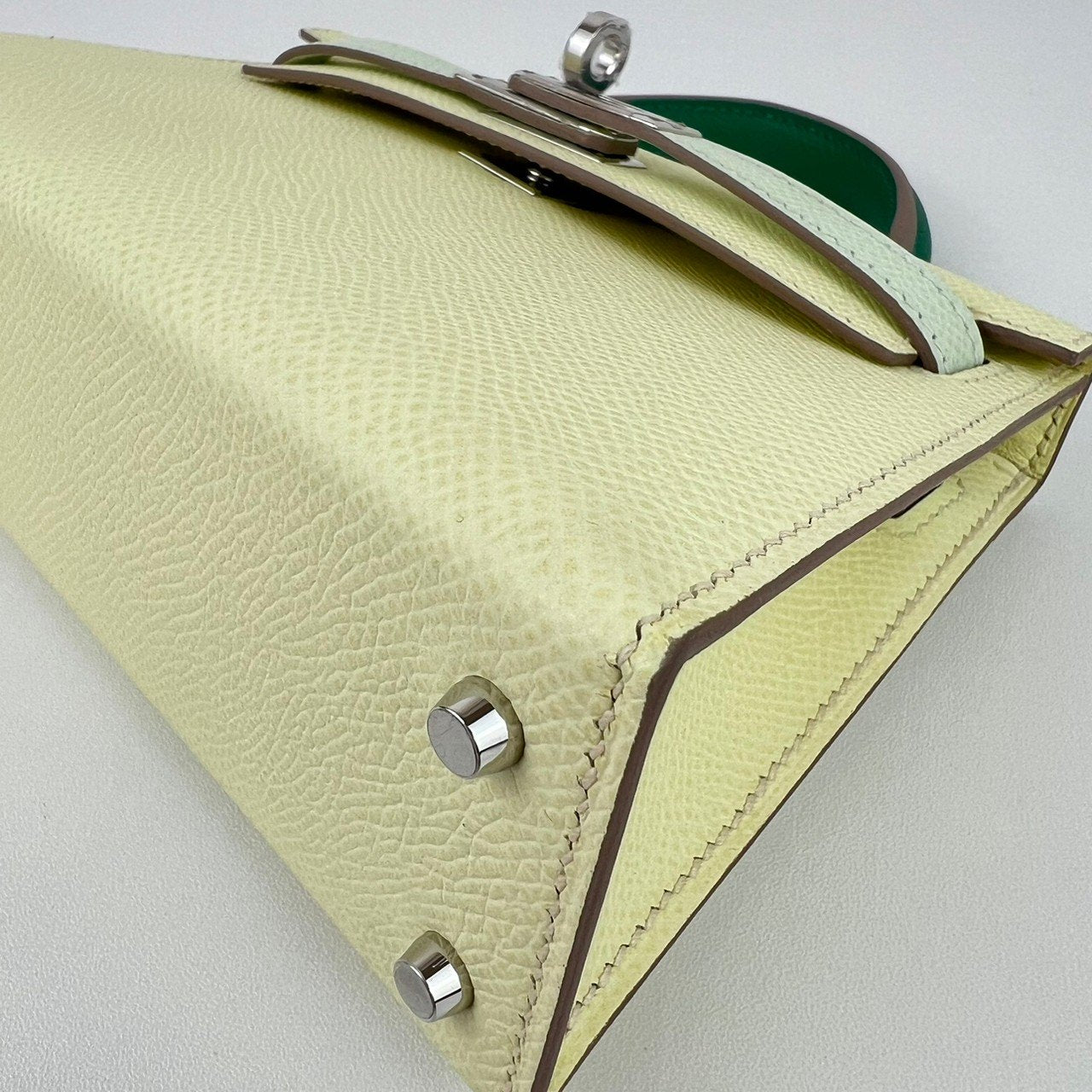 Mini kelly toricolor ミニケリートリコロール Jaune milton/Vert fizz/Vert vertigo ジョーヌミルトン/ヴェールフィズ/ヴェールヴェルティゴ PHW シルバー金具 Epsom エプソン Stamp-W W刻印